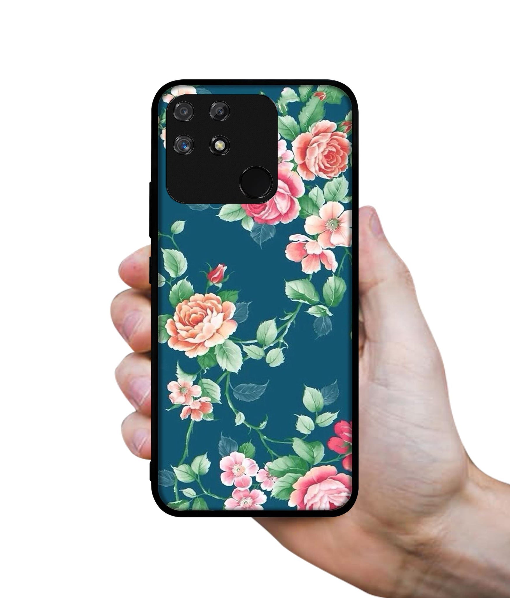 Vintage Floral Designer 2D Printed Back Case Cover for Realme Narzo 50A 4G