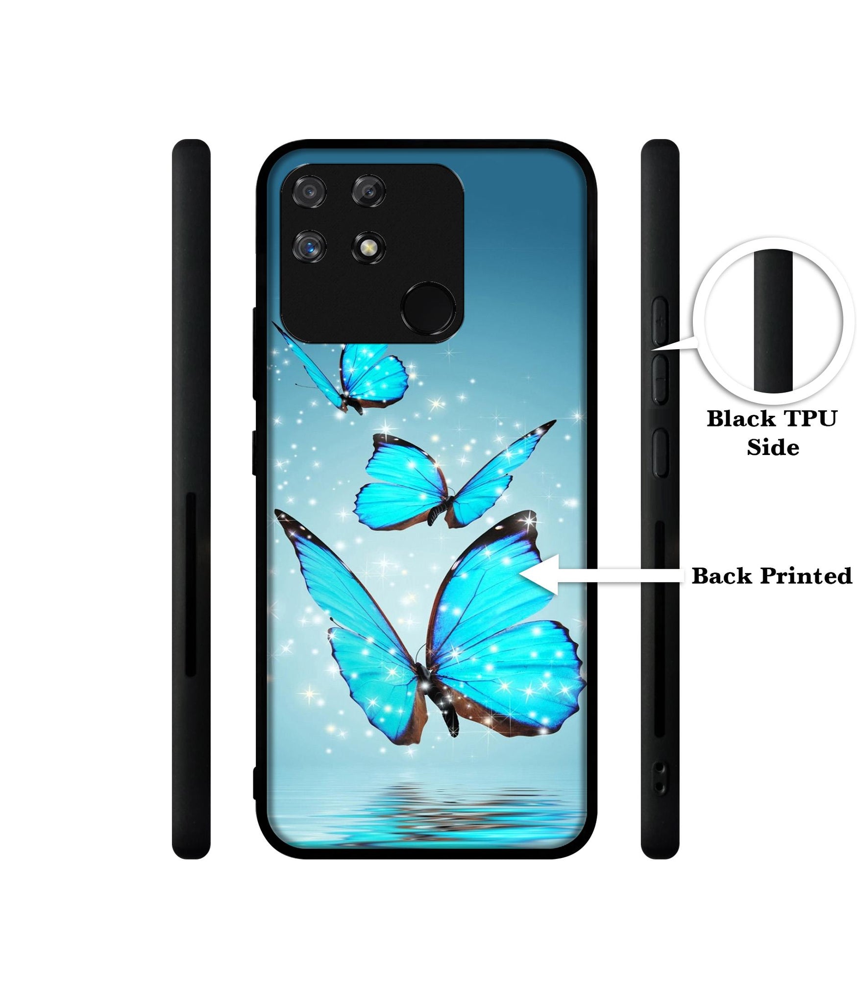 Flying Butterflies Designer 2D Printed Back Case Cover for Realme Narzo 50A 4G