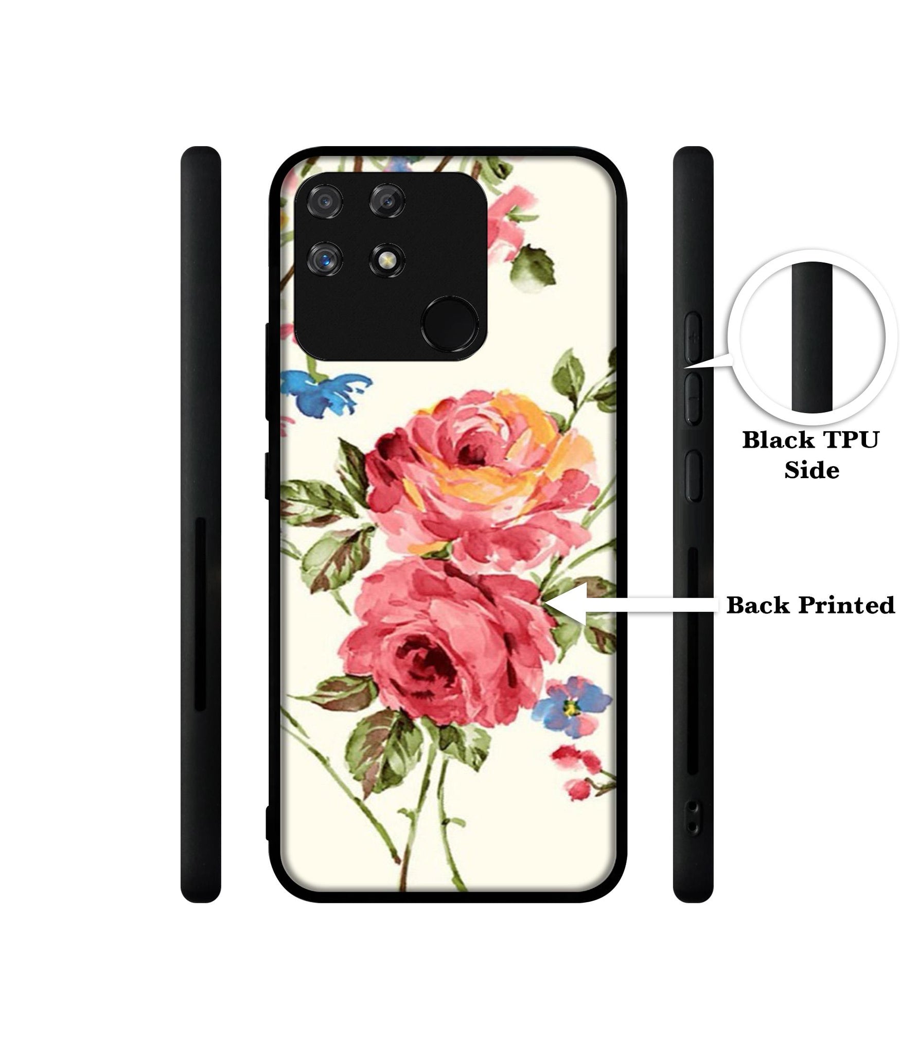 Vintage Painting Flower Designer 2D Printed Back Case Cover for Realme Narzo 50A 4G