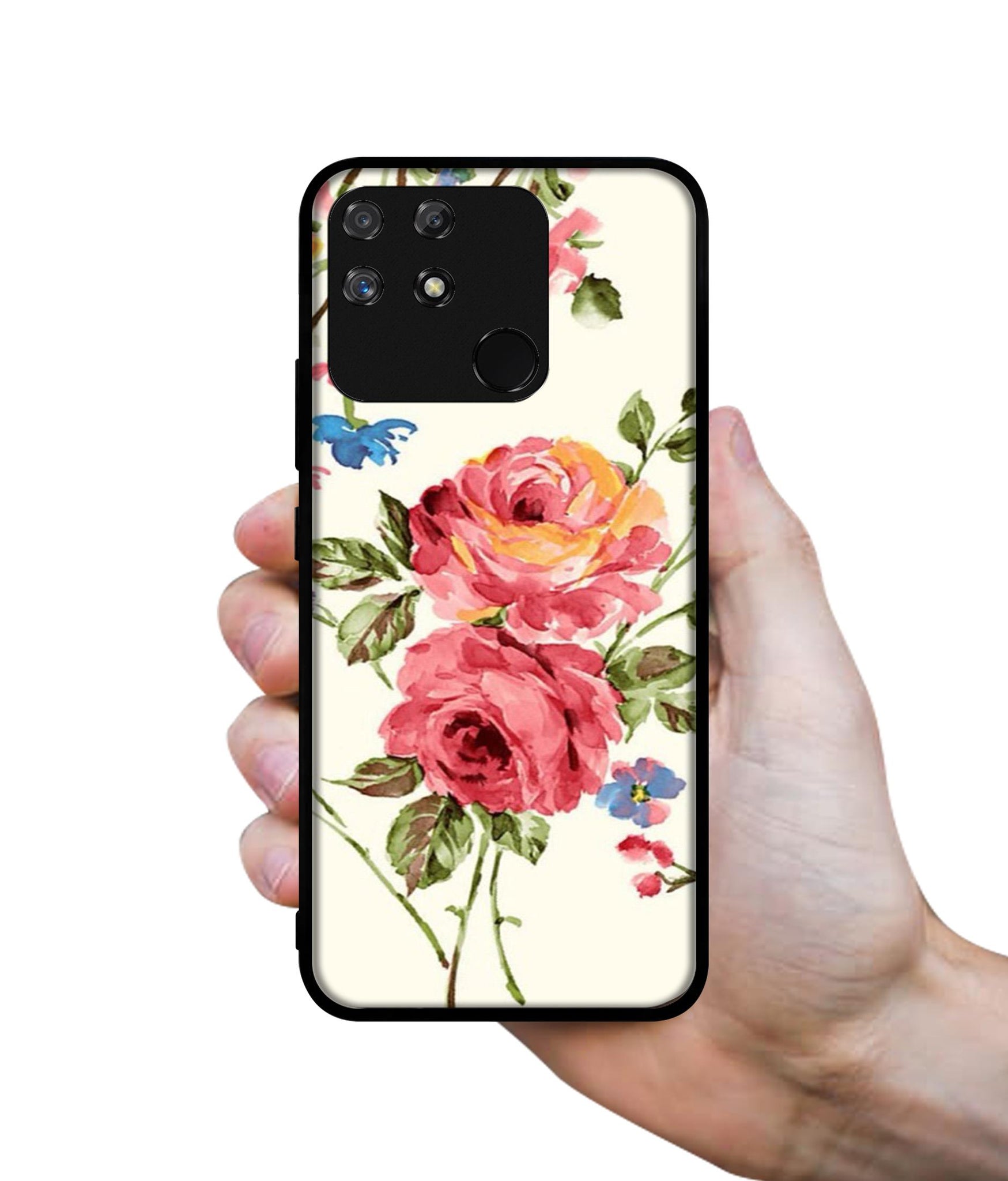 Vintage Painting Flower Designer 2D Printed Back Case Cover for Realme Narzo 50A 4G