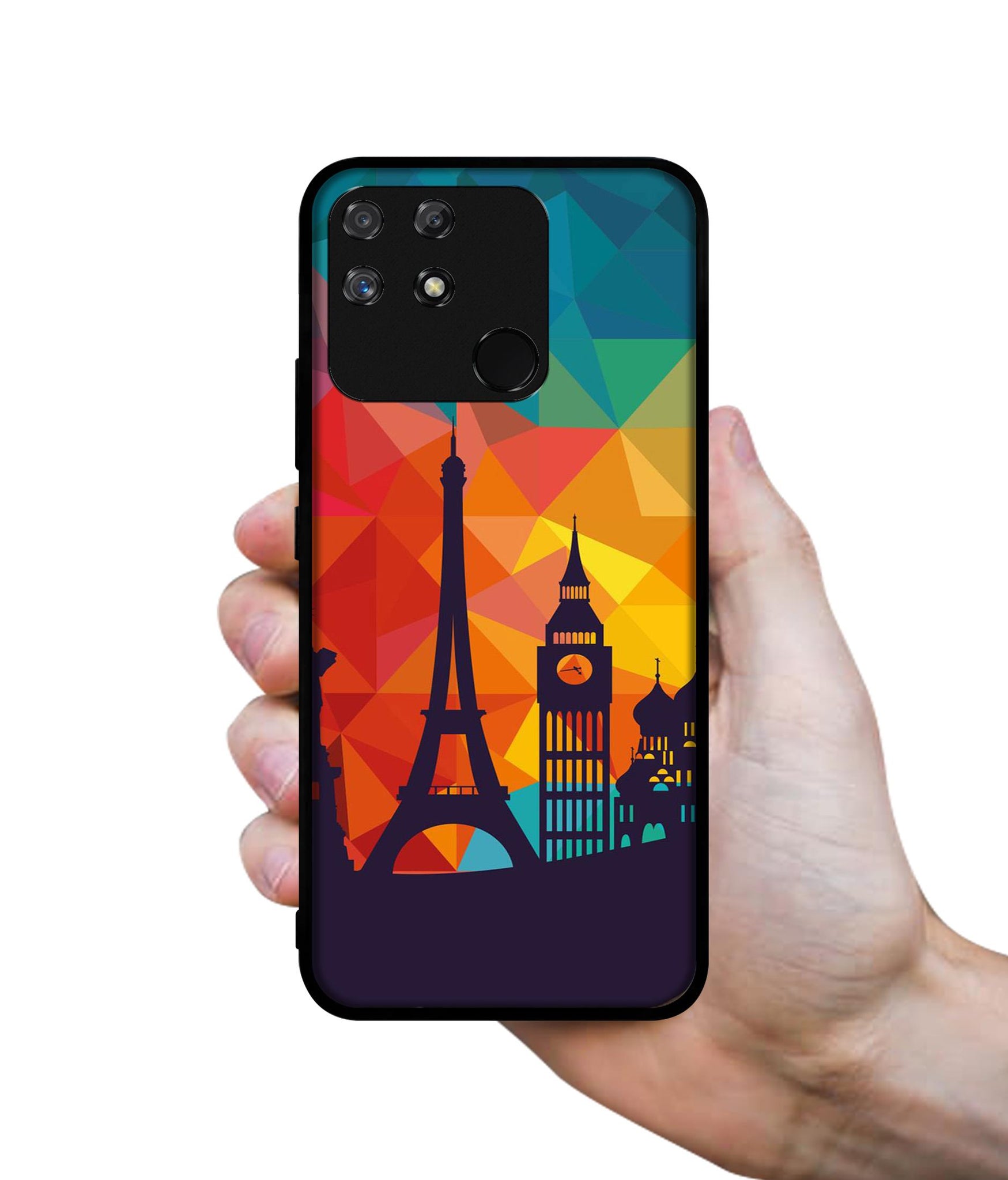 Colored Paris Designer 2D Printed Back Case Cover for Realme Narzo 50A 4G