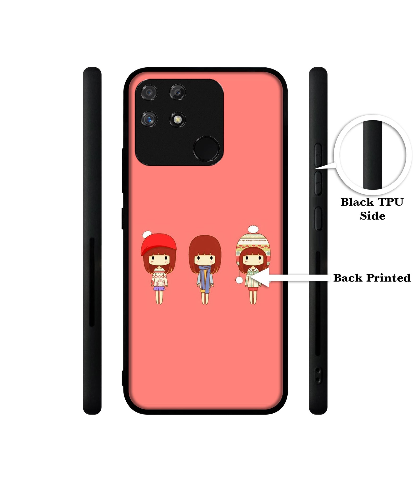 Cute Girls Designer 2D Printed Back Case Cover for Realme Narzo 50A 4G