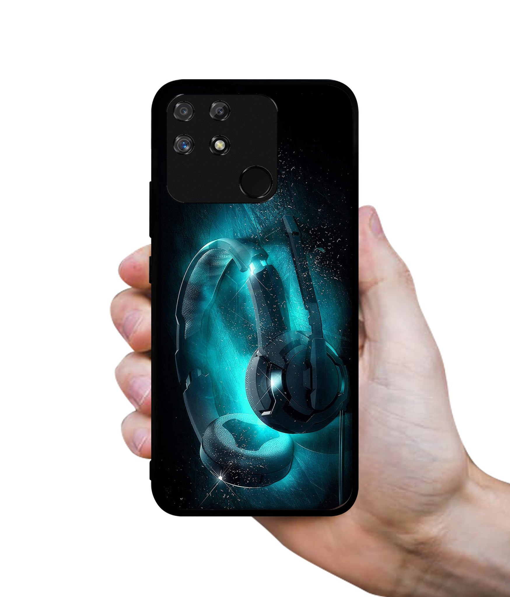 Cool Headphone Designer 2D Printed Back Case Cover for Realme Narzo 50A 4G