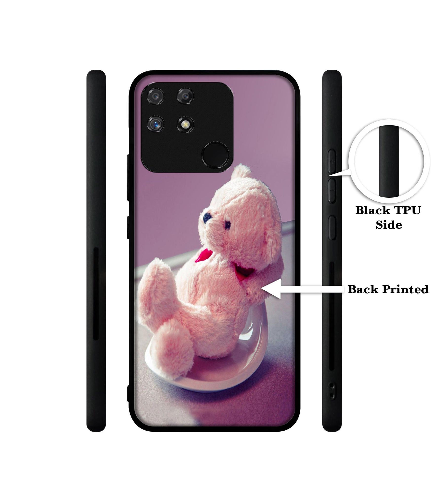 Cute Teddy Bear Designer 2D Printed Back Case Cover for Realme Narzo 50A 4G