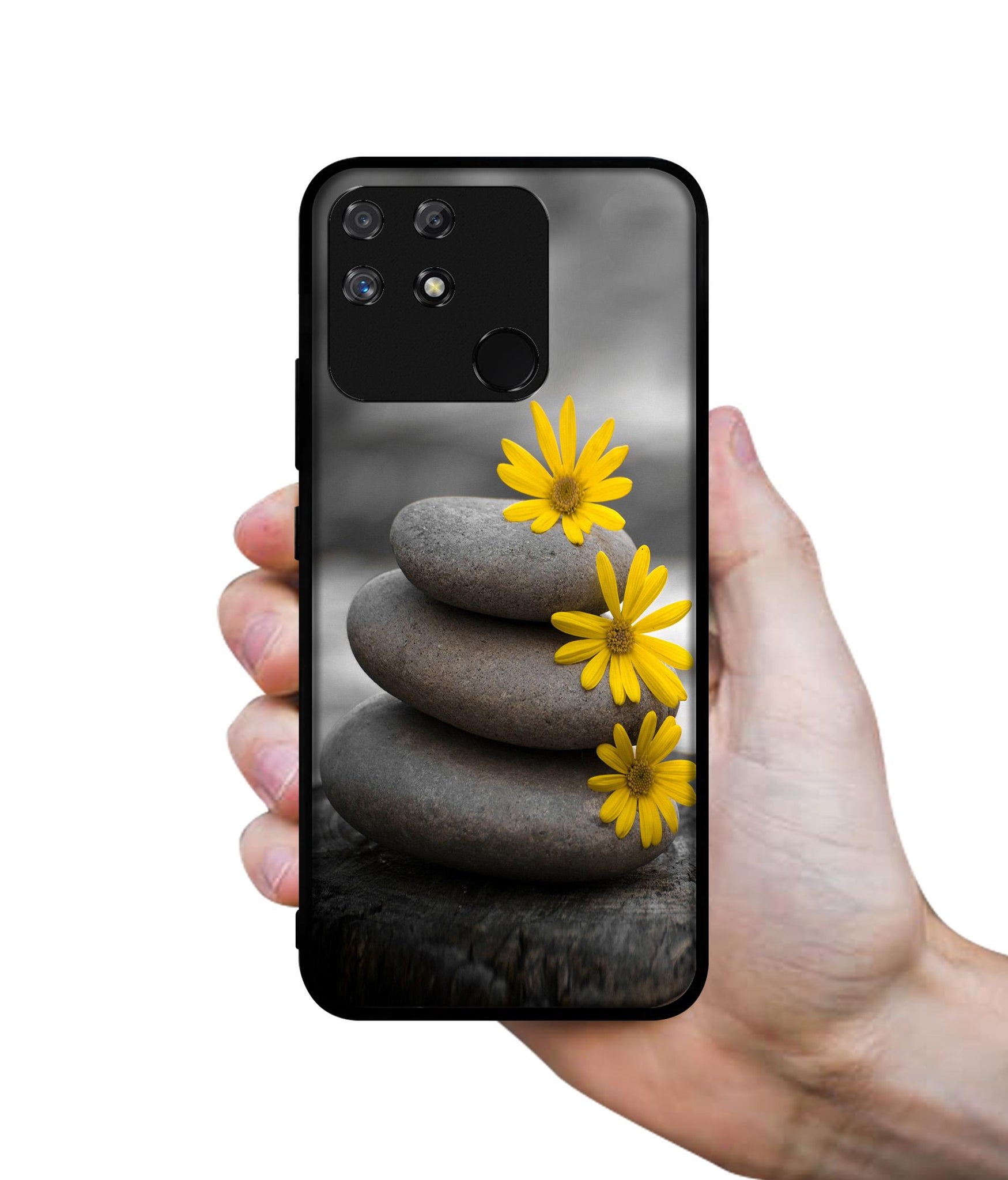 Stones And Flower Designer 2D Printed Back Case Cover for Realme Narzo 50A 4G