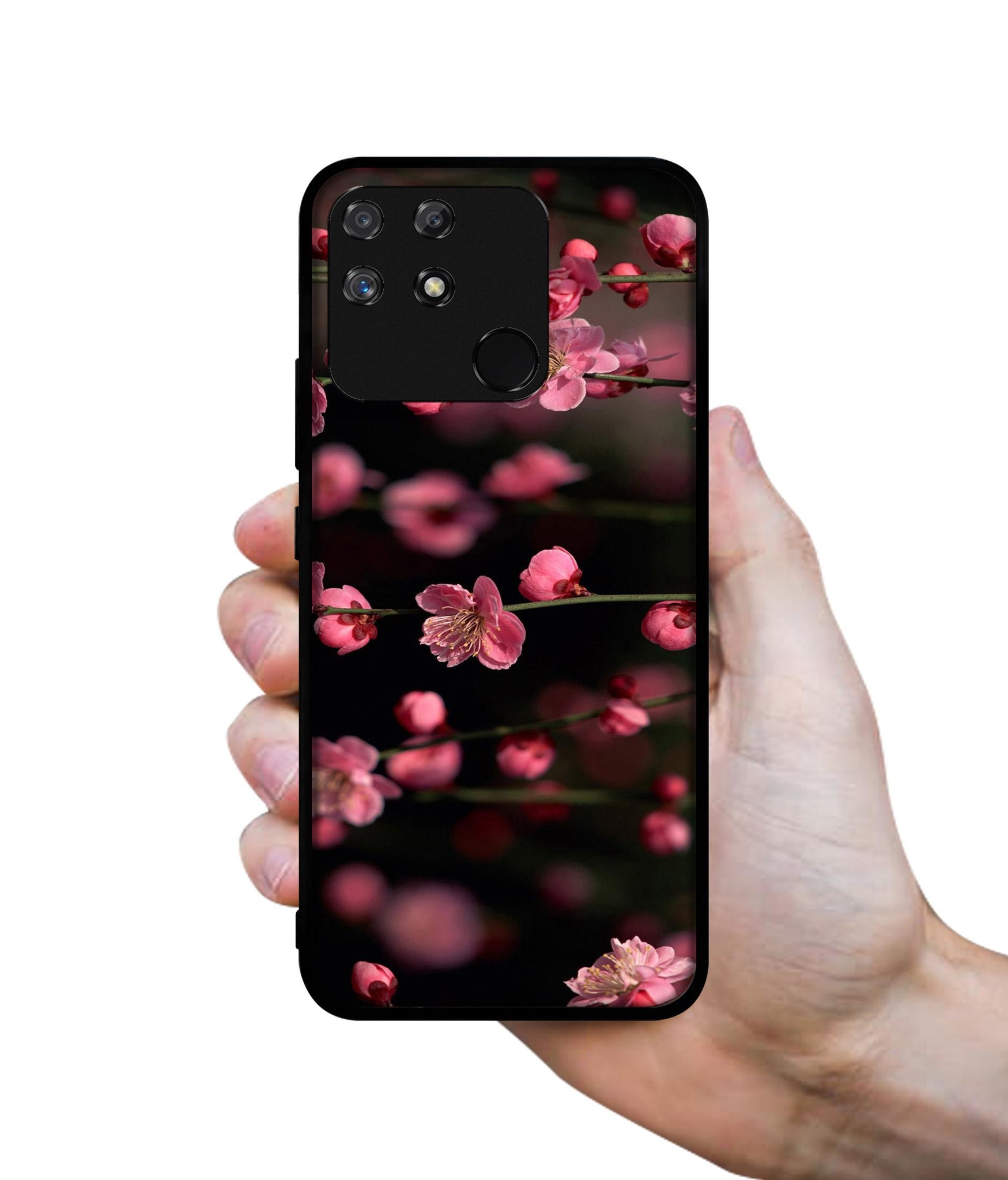 Pink Flowers Designer 2D Printed Back Case Cover for Realme Narzo 50A 4G