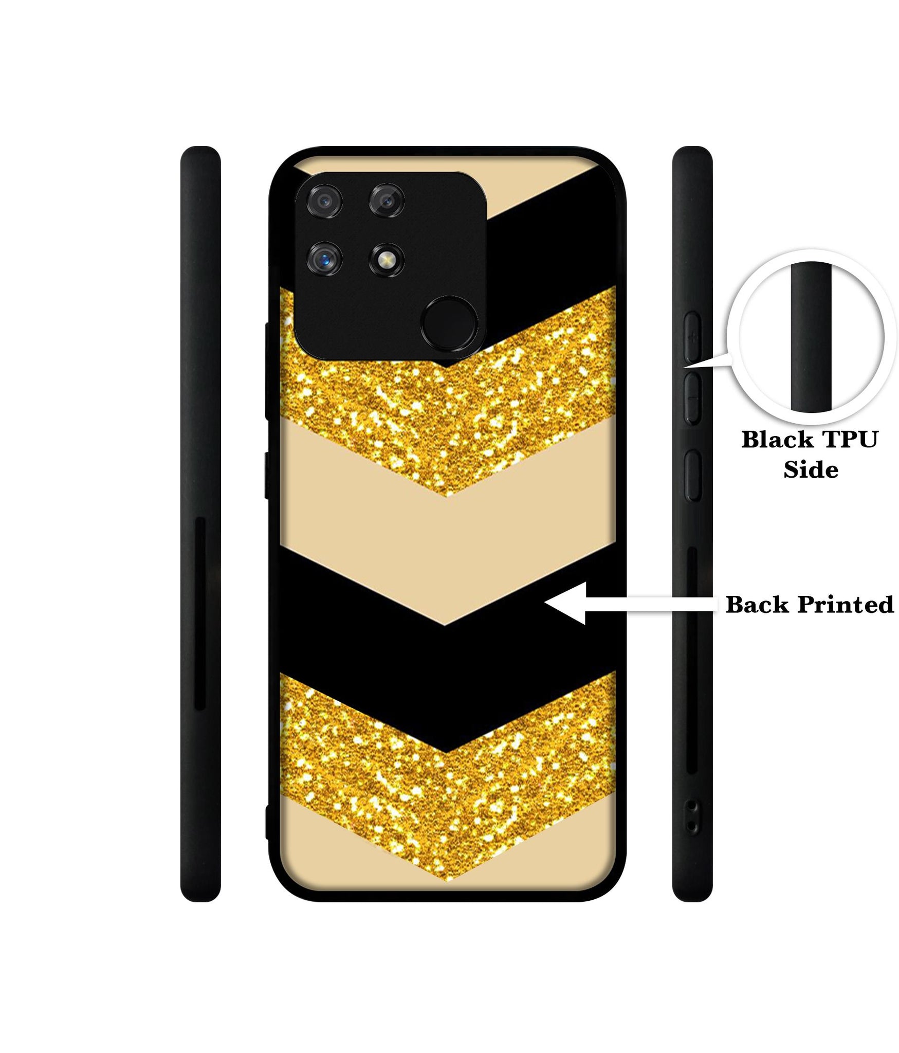 Black & Gold Designer 2D Printed Back Case Cover for Realme Narzo 50A 4G