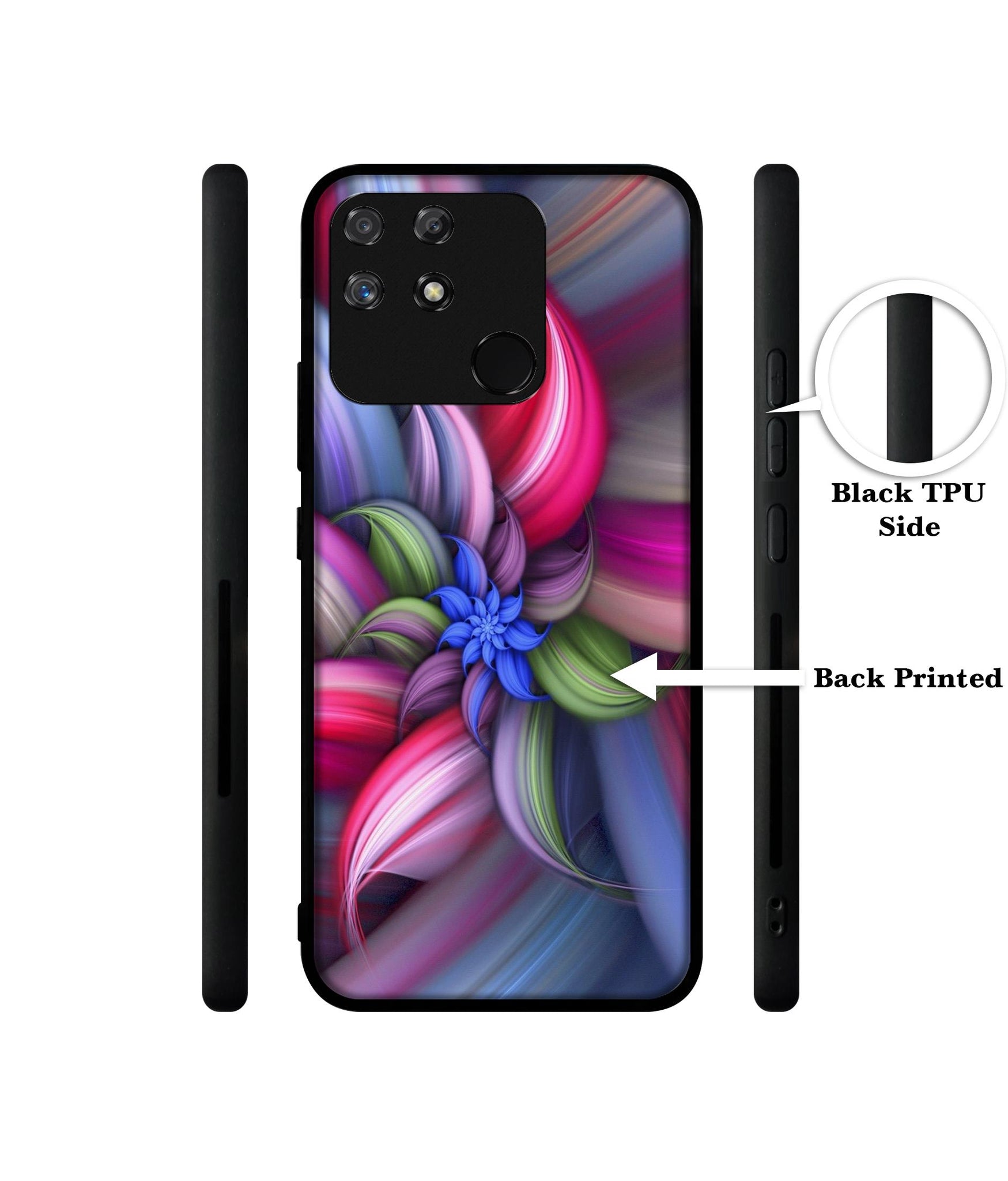 Colorful Flower Designer 2D Printed Back Case Cover for Realme Narzo 50A 4G