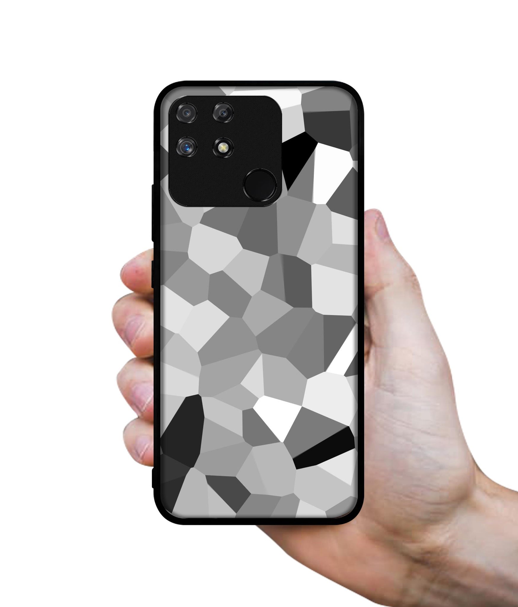 Black & White Mathematical Shape Designer 2D Printed Back Case Cover for Realme Narzo 50A 4G