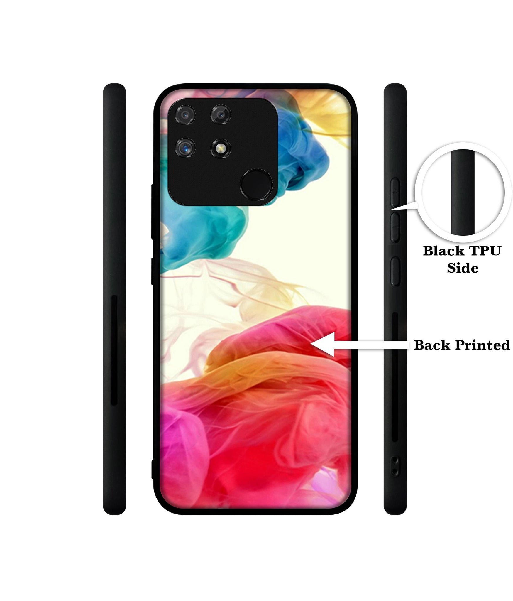 Colored Smoke Designer 2D Printed Back Case Cover for Realme Narzo 50A 4G