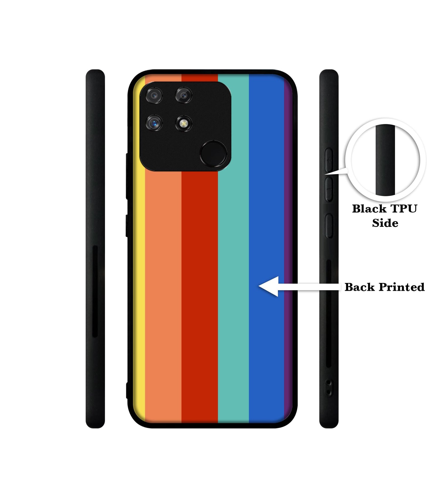 Rainbow Colors Designer 2D Printed Back Case Cover for Realme Narzo 50A 4G