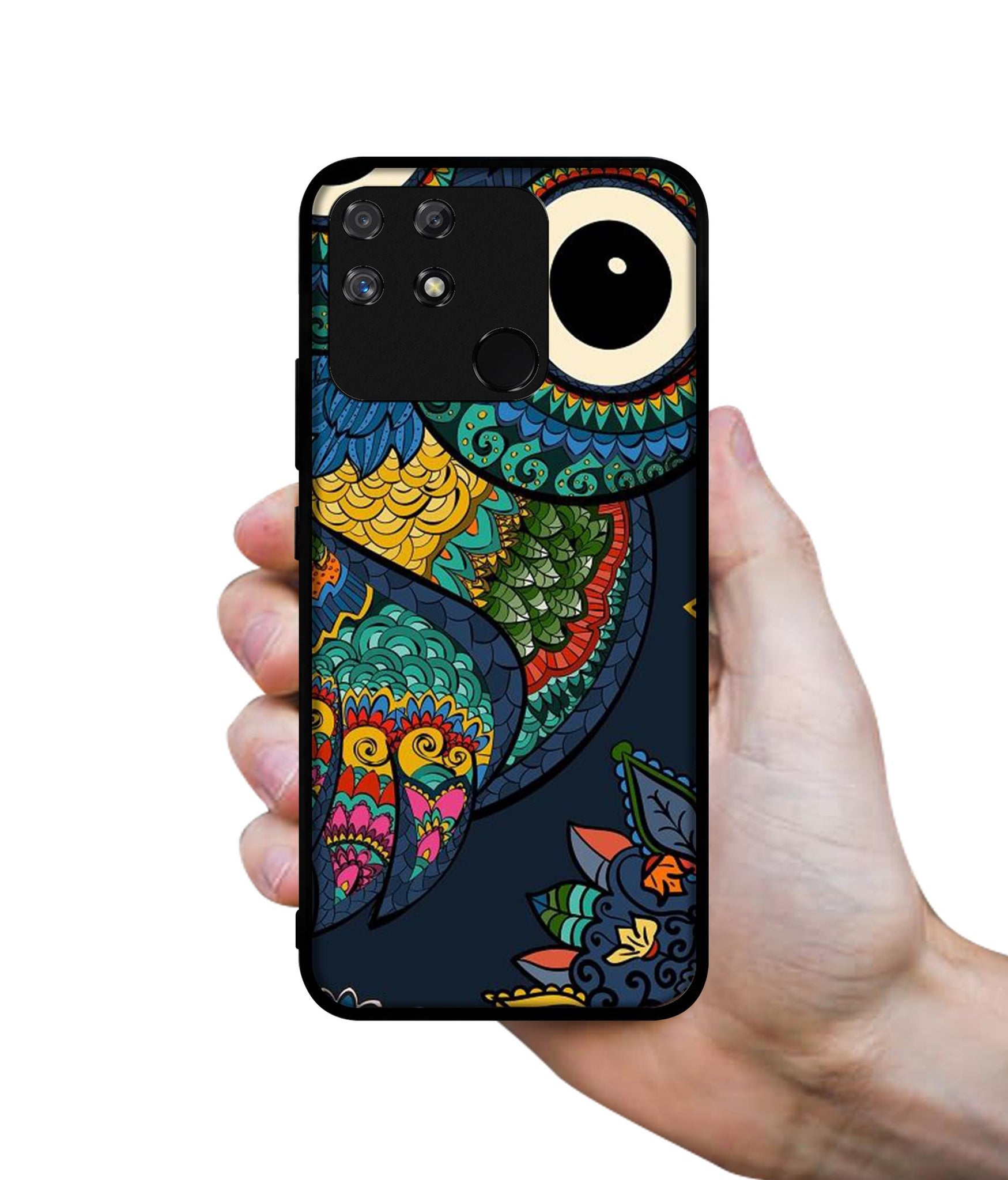 Owl Illustration Designer 2D Printed Back Case Cover for Realme Narzo 50A 4G