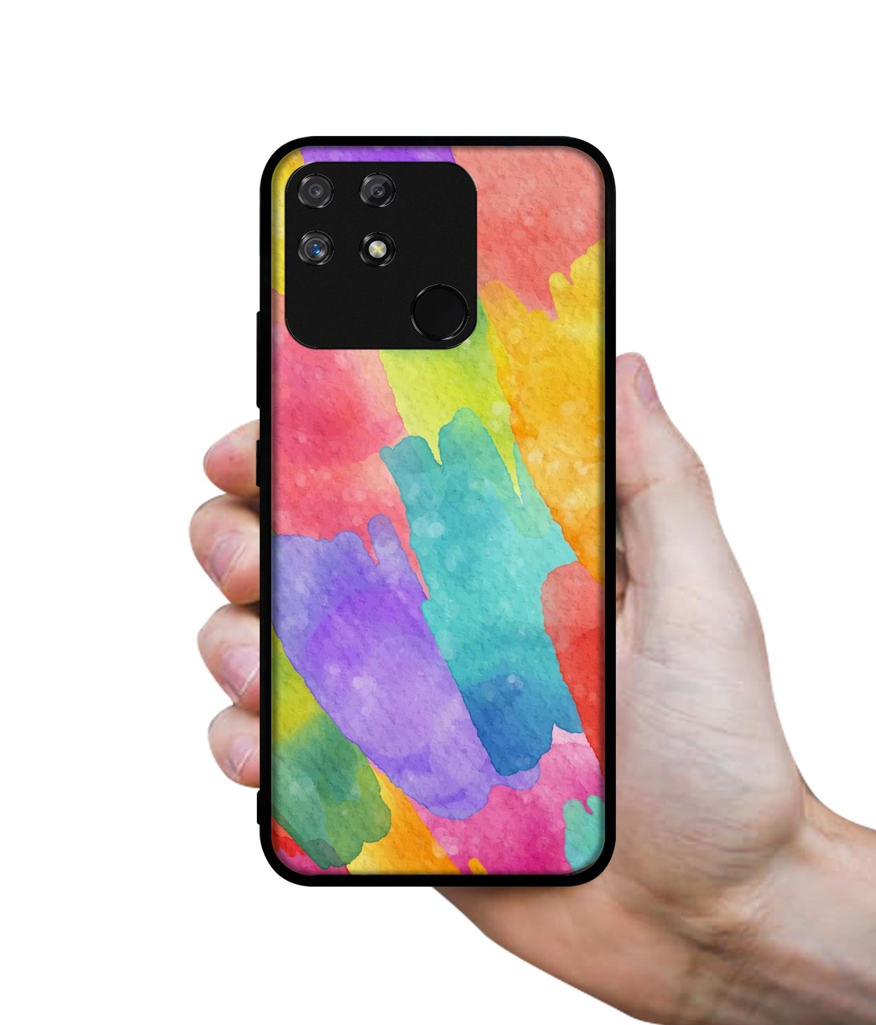 Water Paint Colorful Abstract Designer 2D Printed Back Case Cover for Realme Narzo 50A 4G