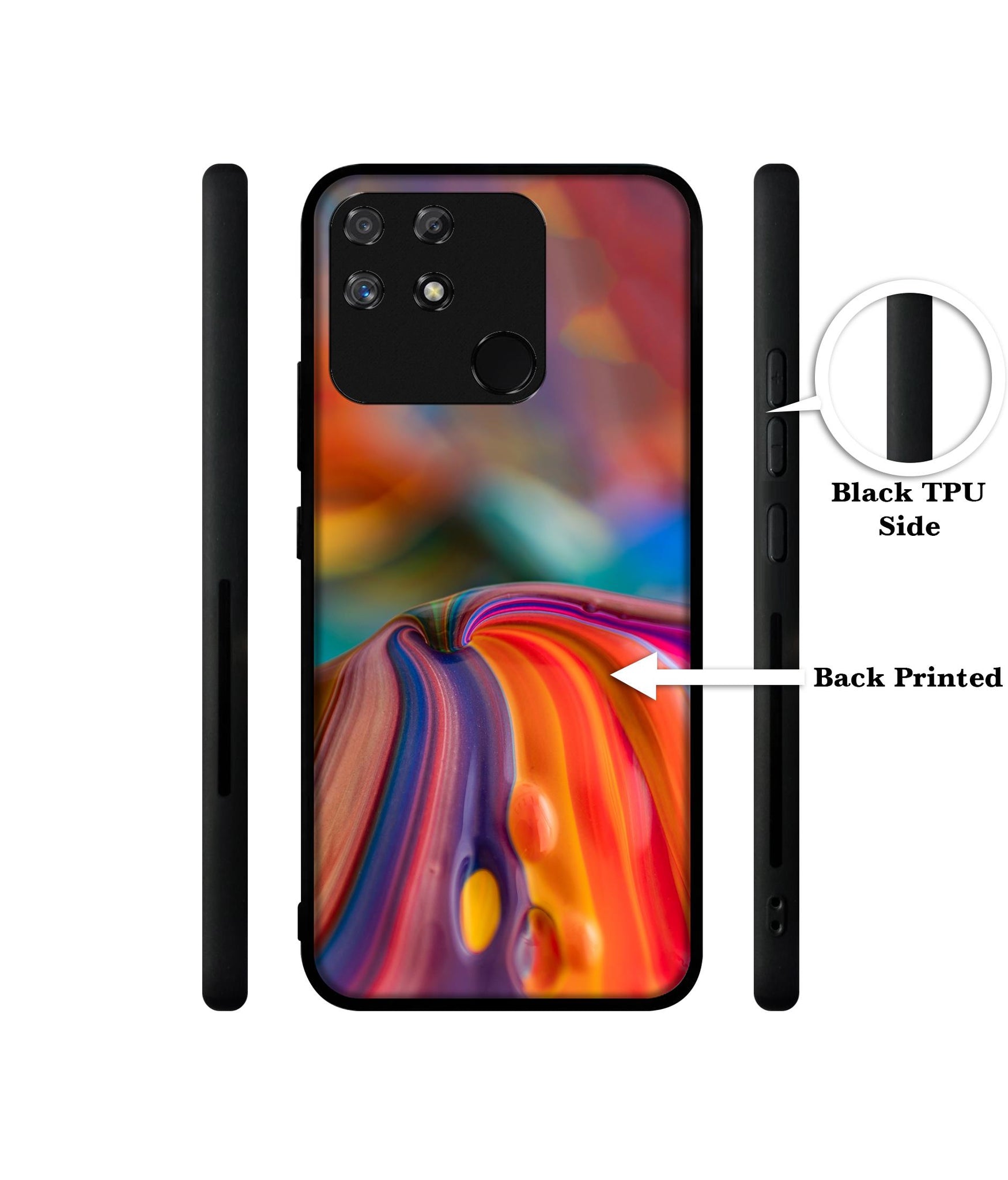 Rainbow Colors Designer 2D Printed Back Case Cover for Realme Narzo 50A 4G