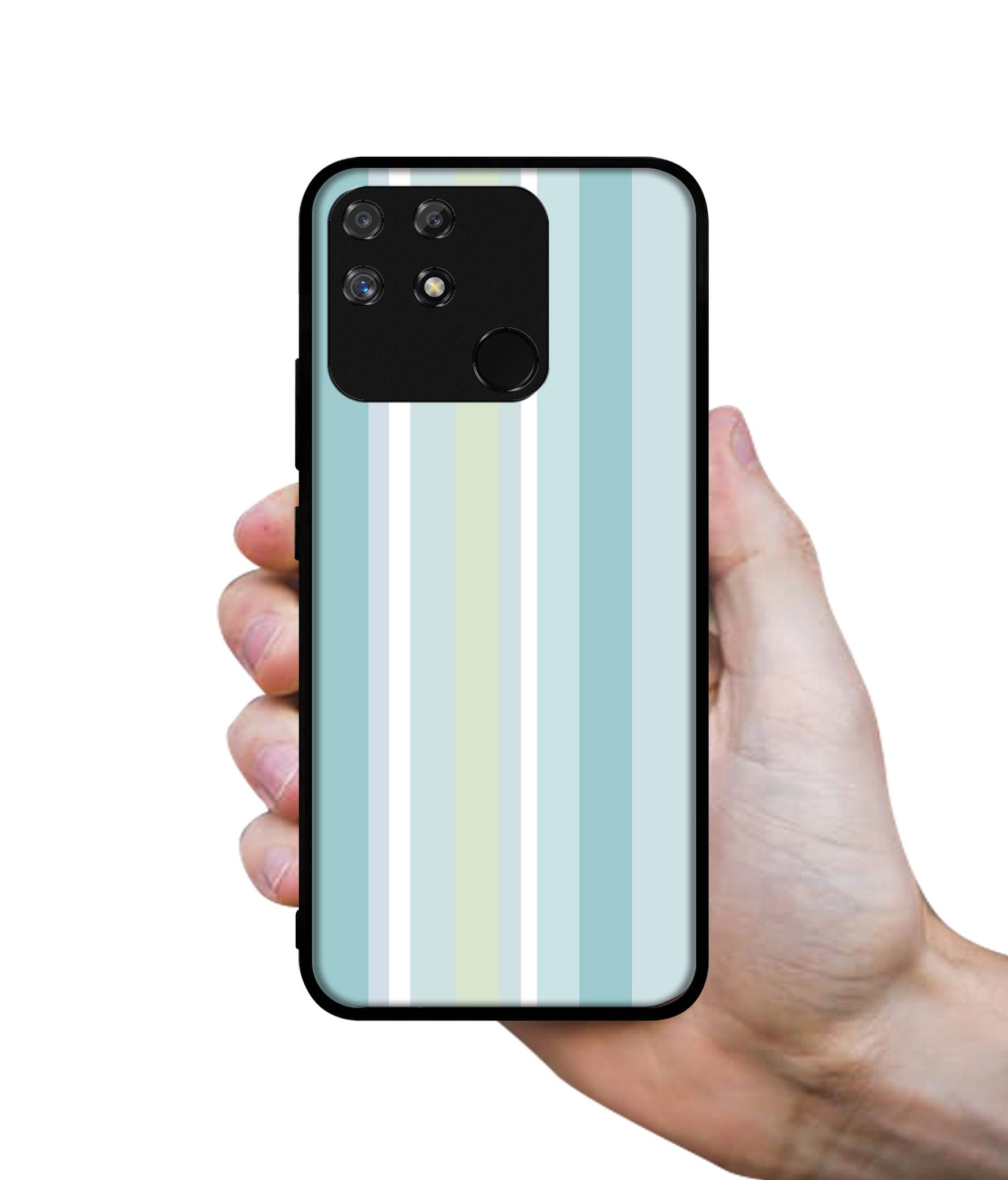 Light Green Stripes Designer 2D Printed Back Case Cover for Realme Narzo 50A 4G
