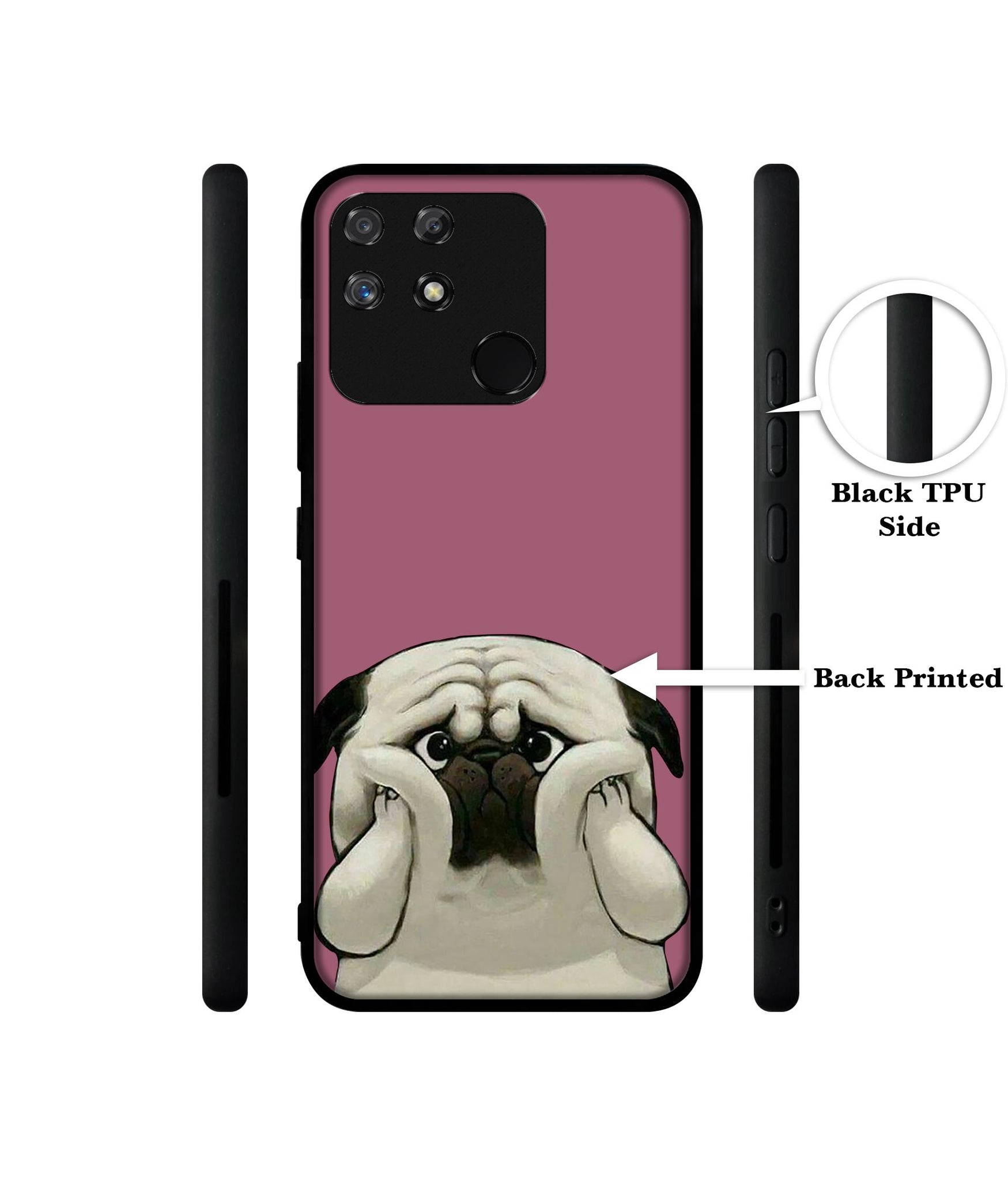 Cute Pug Holding Big Cheeks Designer 2D Printed Back Case Cover for Realme Narzo 50A 4G