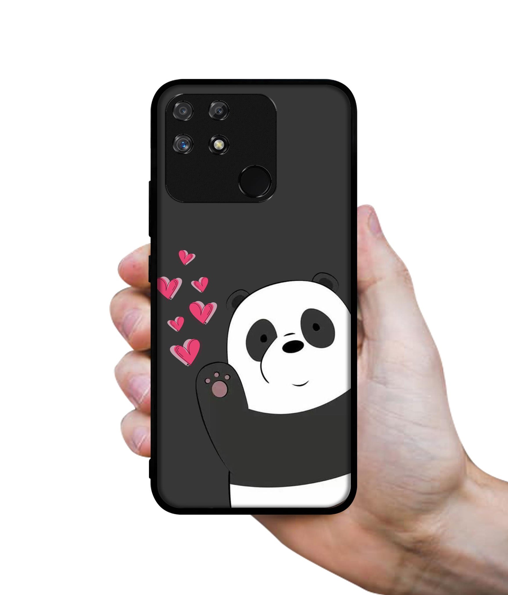 Love Panda Designer 2D Printed Back Case Cover for Realme Narzo 50A 4G