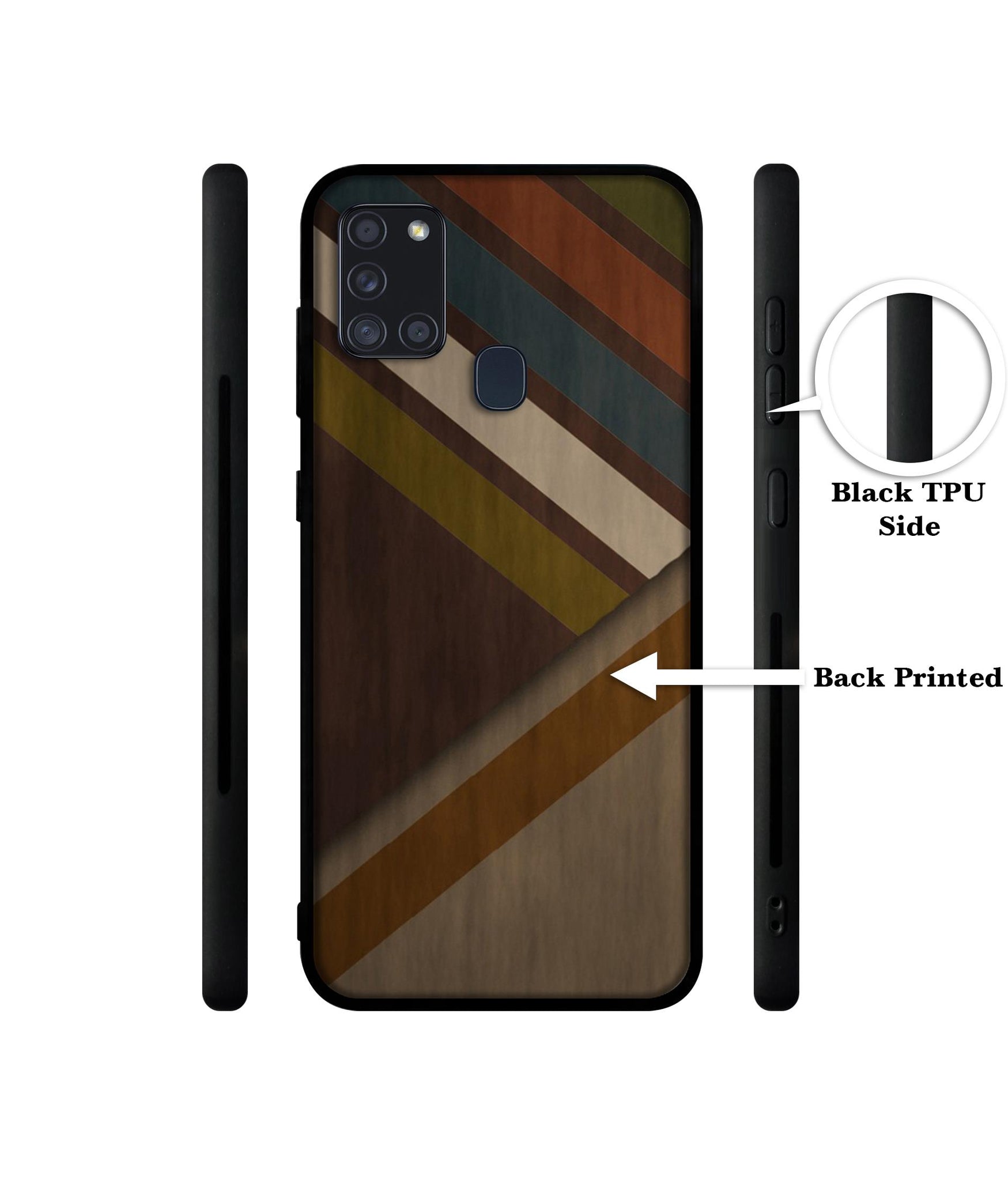 Colorful Wooden Pattern Designer 2D Printed Back Case Cover for Samsung Galaxy A21S 4G