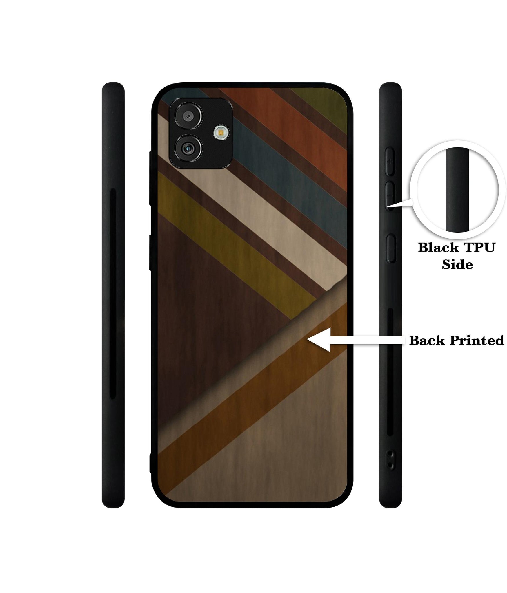 Colorful Wooden Pattern Designer 2D Printed Back Case Cover for Samsung Galaxy M13 5G