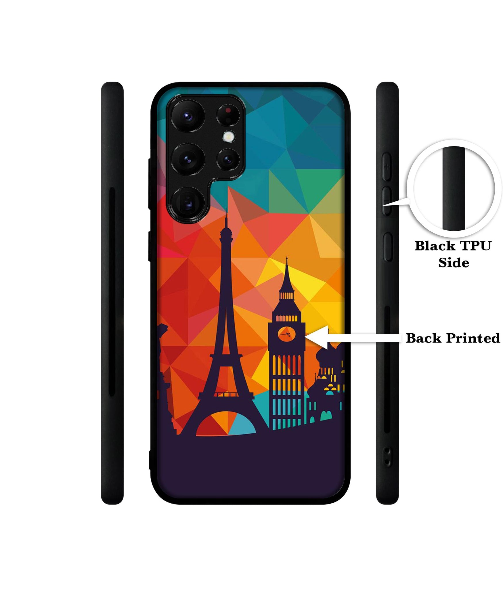 Colored Paris Designer 2D Printed Back Case Cover for Samsung Galaxy S22 Ultra 5G