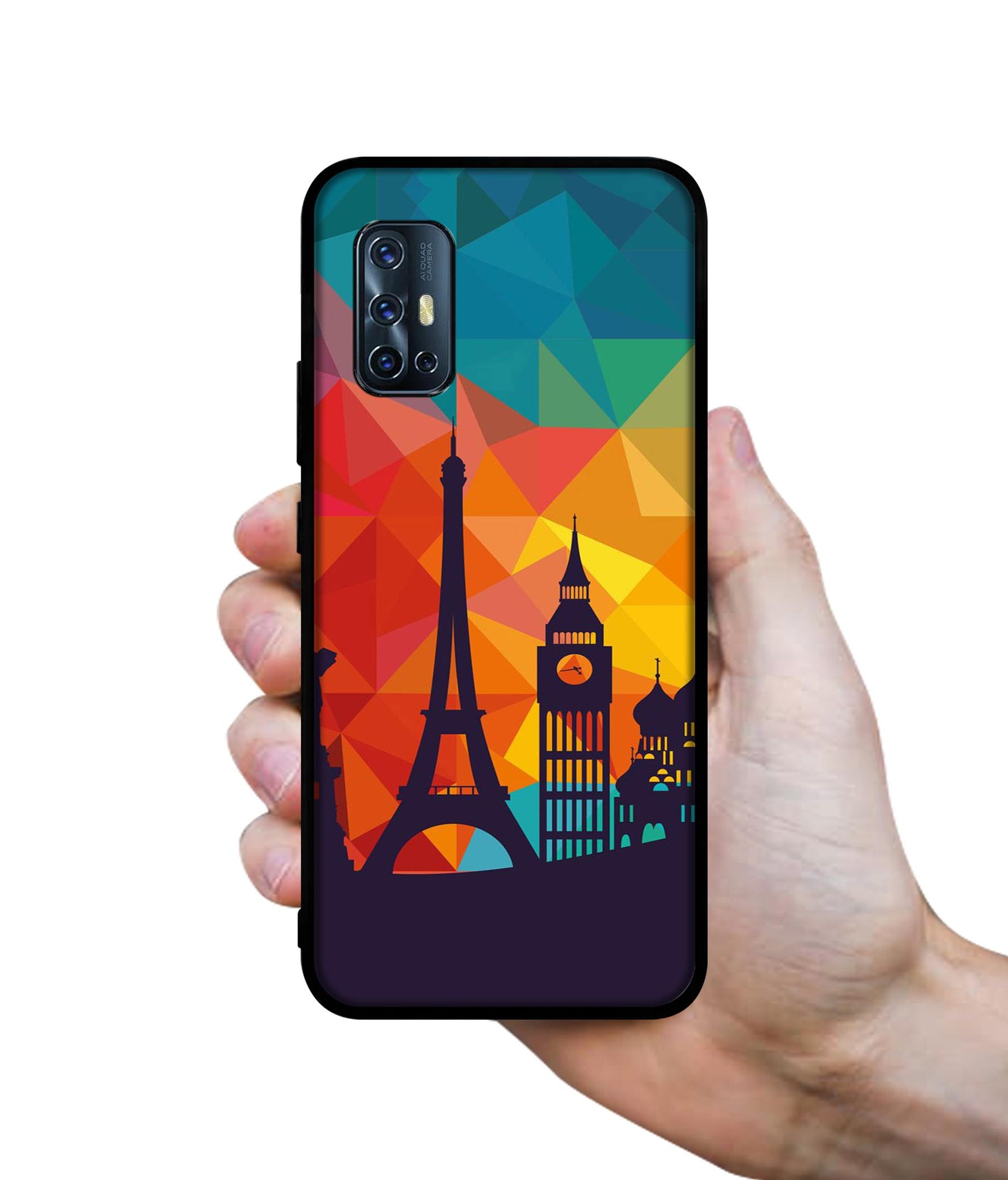 Colored Paris Designer 2D Printed Back Case Cover for Vivo V17 4G / V19 Neo 4G
