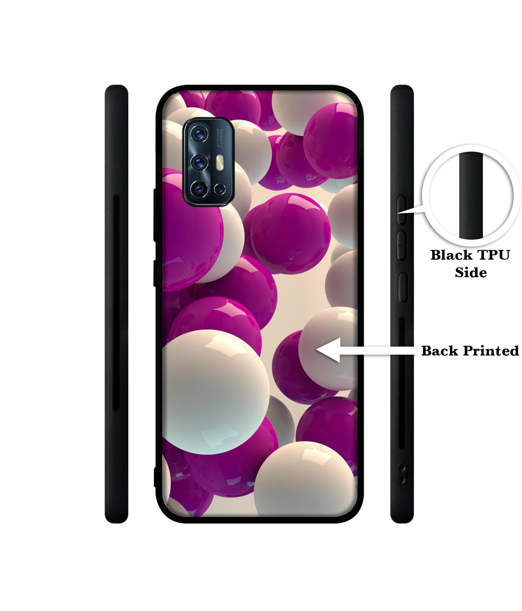 3D Balloons Designer 2D Printed Back Case Cover for Vivo V17 4G / V19 Neo 4G