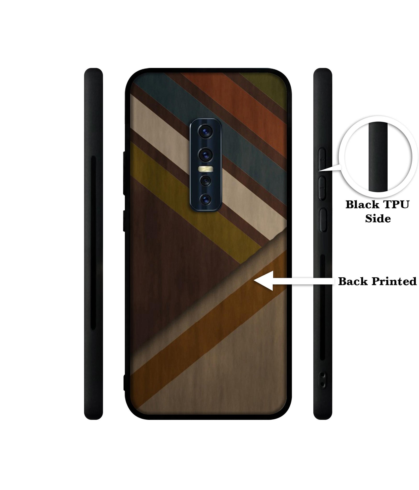 Colorful Wooden Pattern Designer 2D Printed Back Case Cover for Vivo V17 Pro 4G