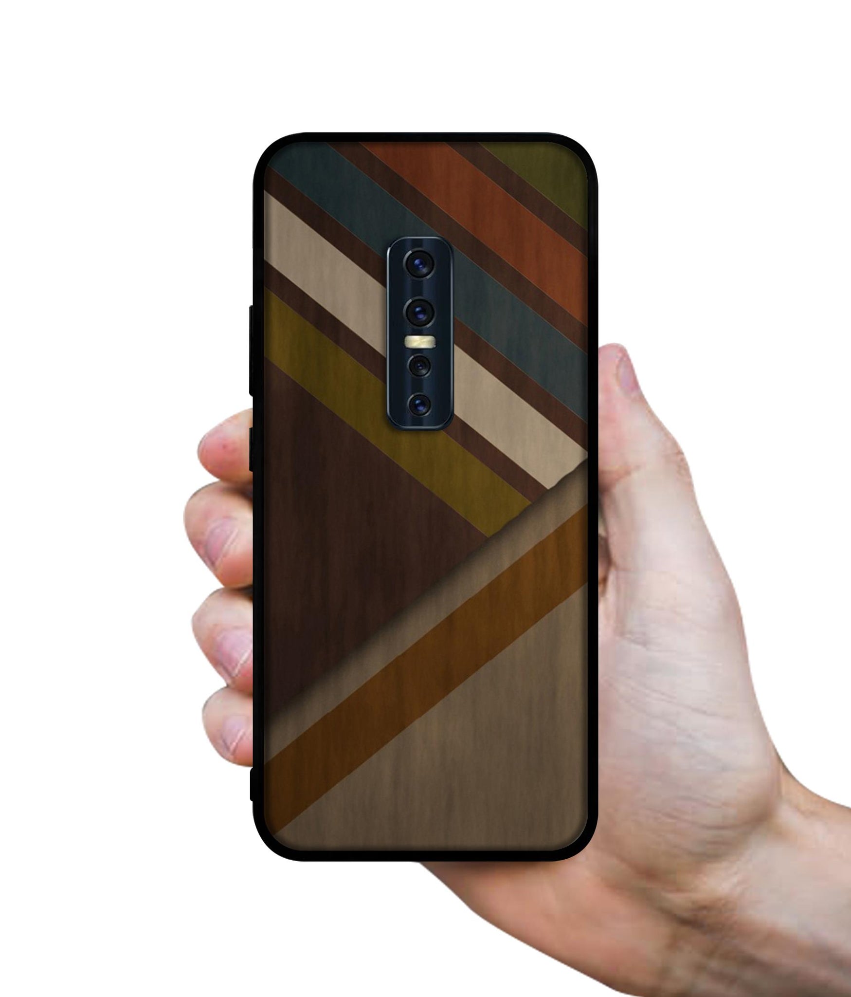 Colorful Wooden Pattern Designer 2D Printed Back Case Cover for Vivo V17 Pro 4G