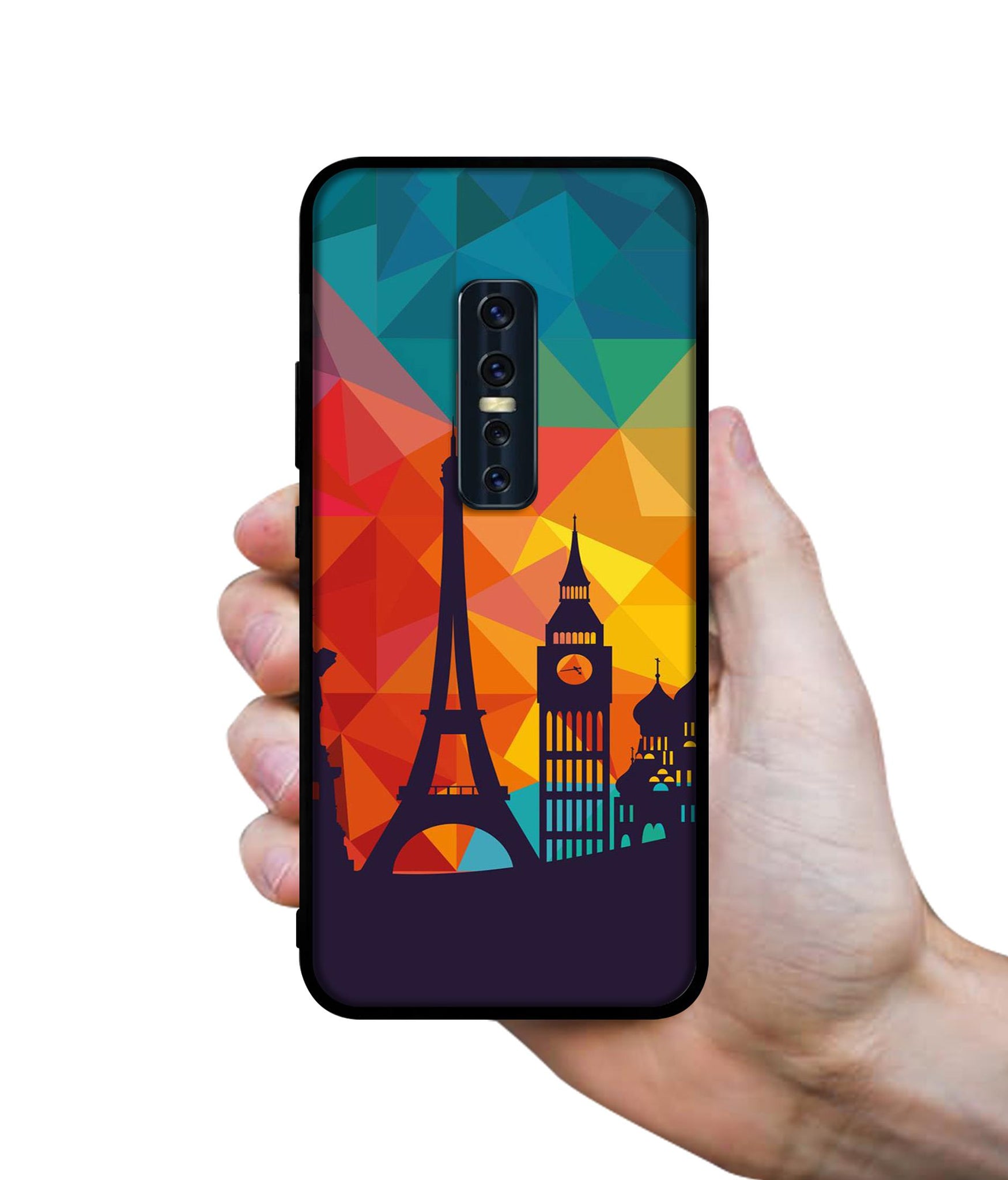Colored Paris Designer 2D Printed Back Case Cover for Vivo V17 Pro 4G