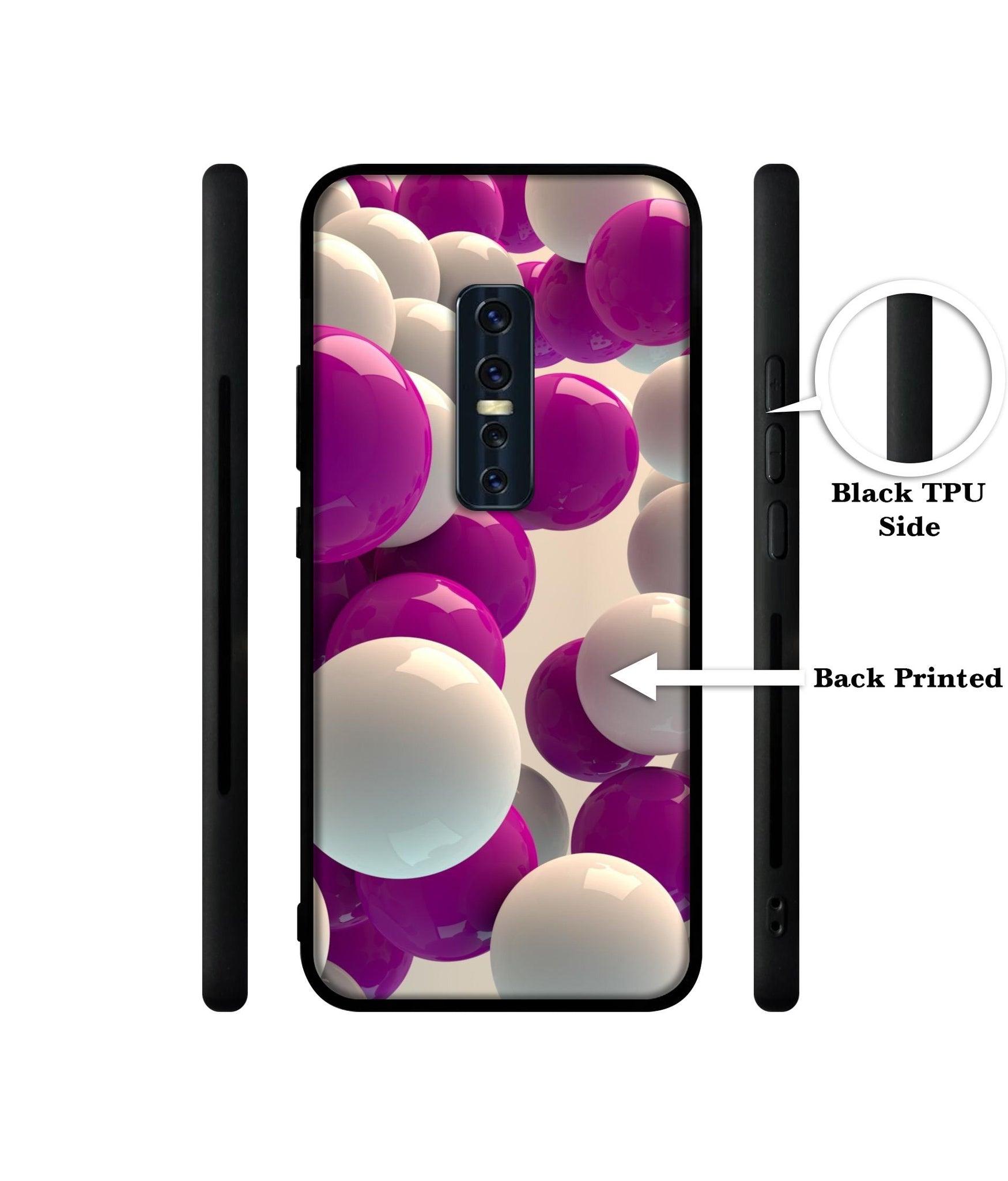 3D Balloons Designer 2D Printed Back Case Cover for Vivo V17 Pro 4G