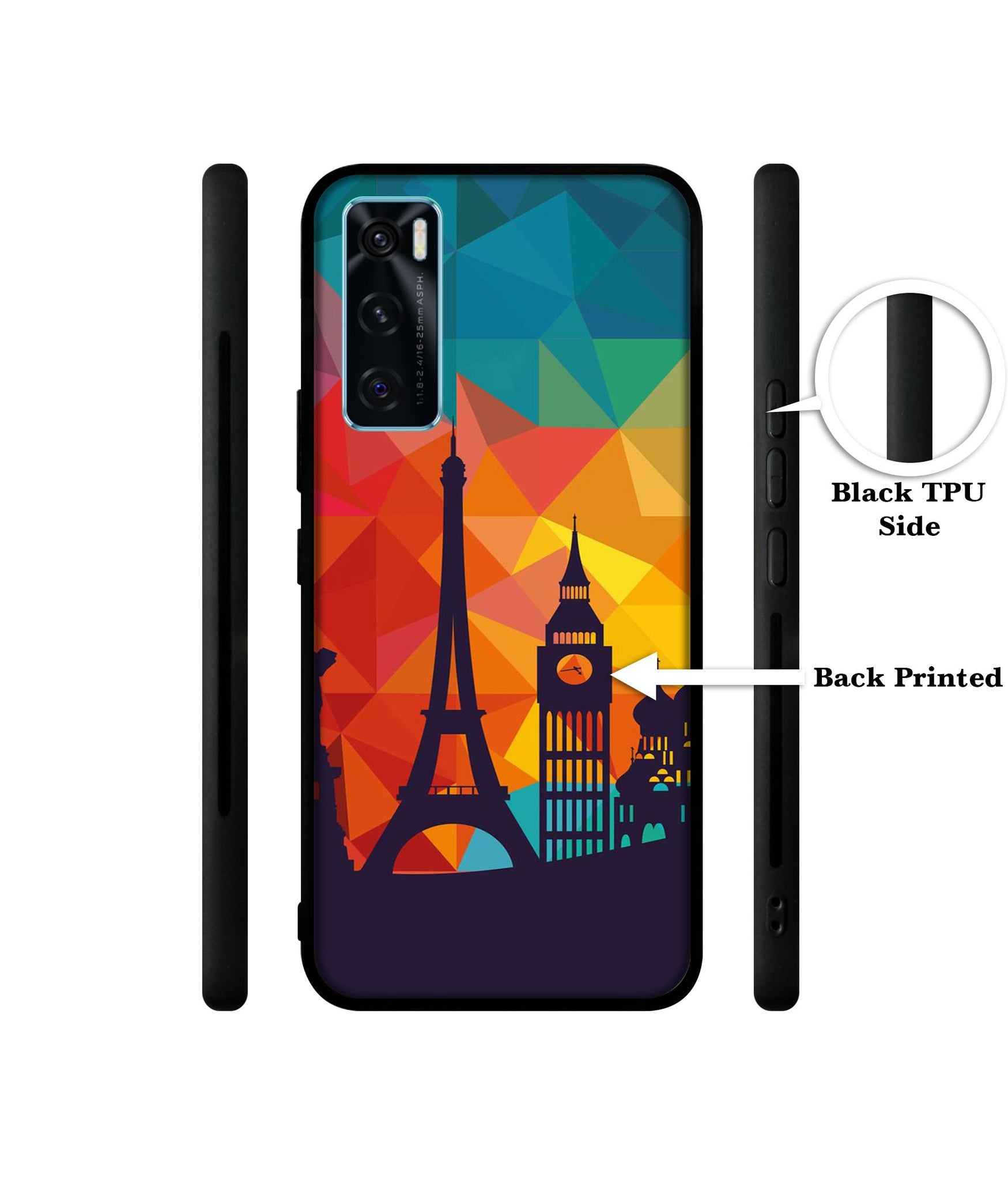 Colored Paris Designer 2D Printed Back Case Cover for Vivo V20 SE 4G
