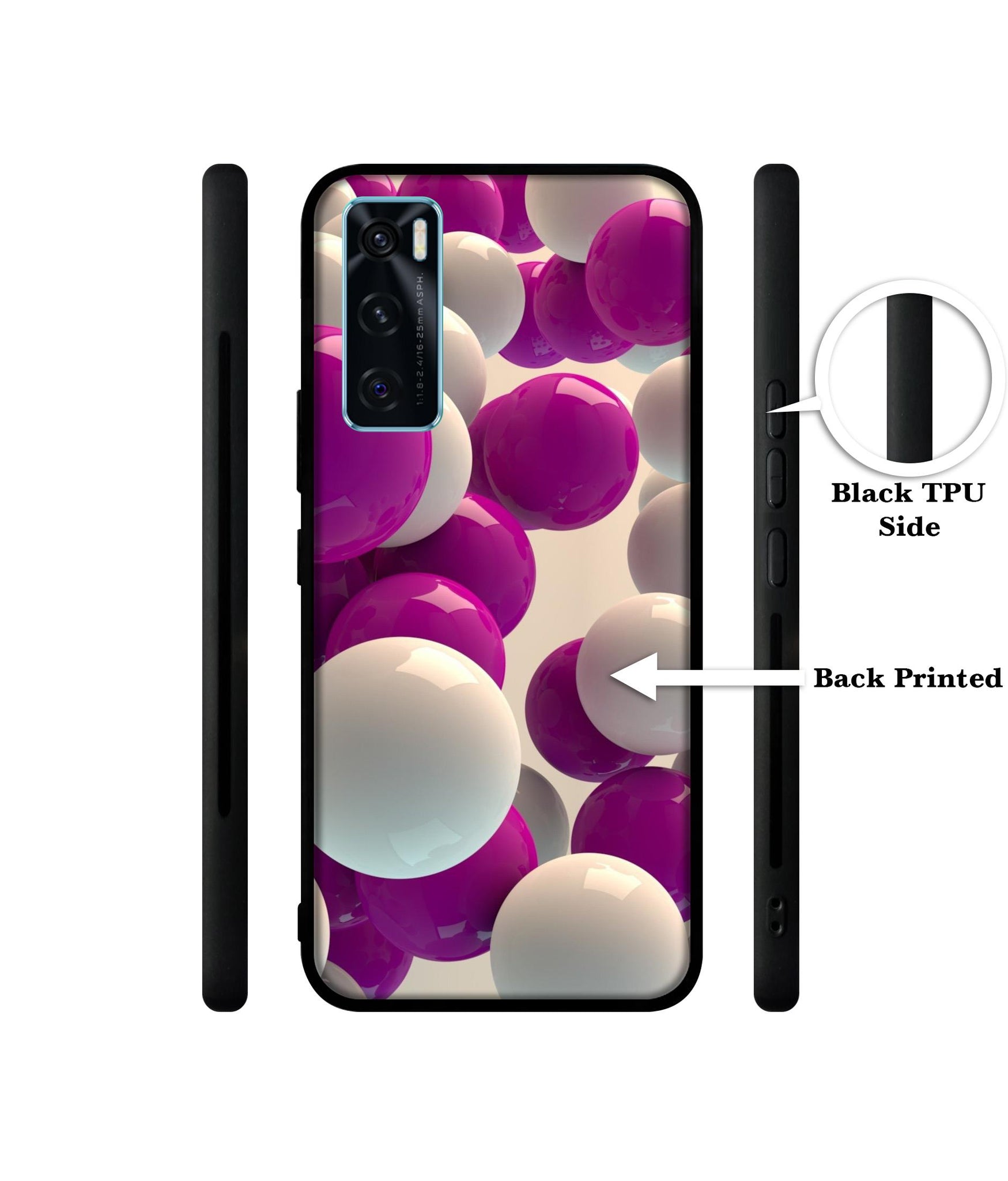3D Balloons Designer 2D Printed Back Case Cover for Vivo V20 SE 4G