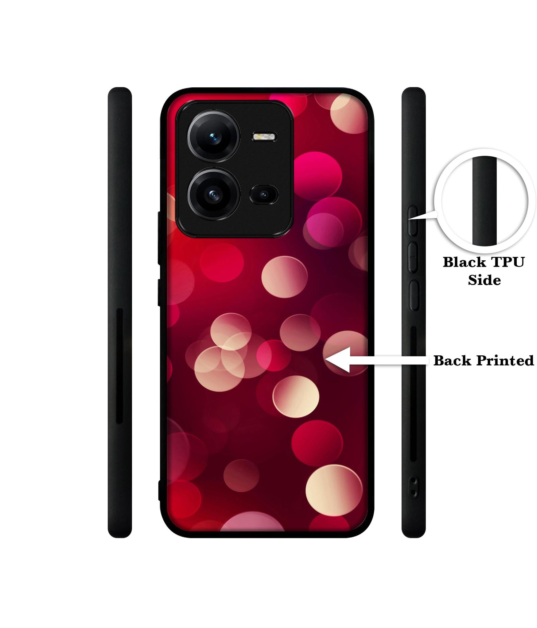 3D Circles Designer 2D Printed Back Case Cover for Vivo V25 5G