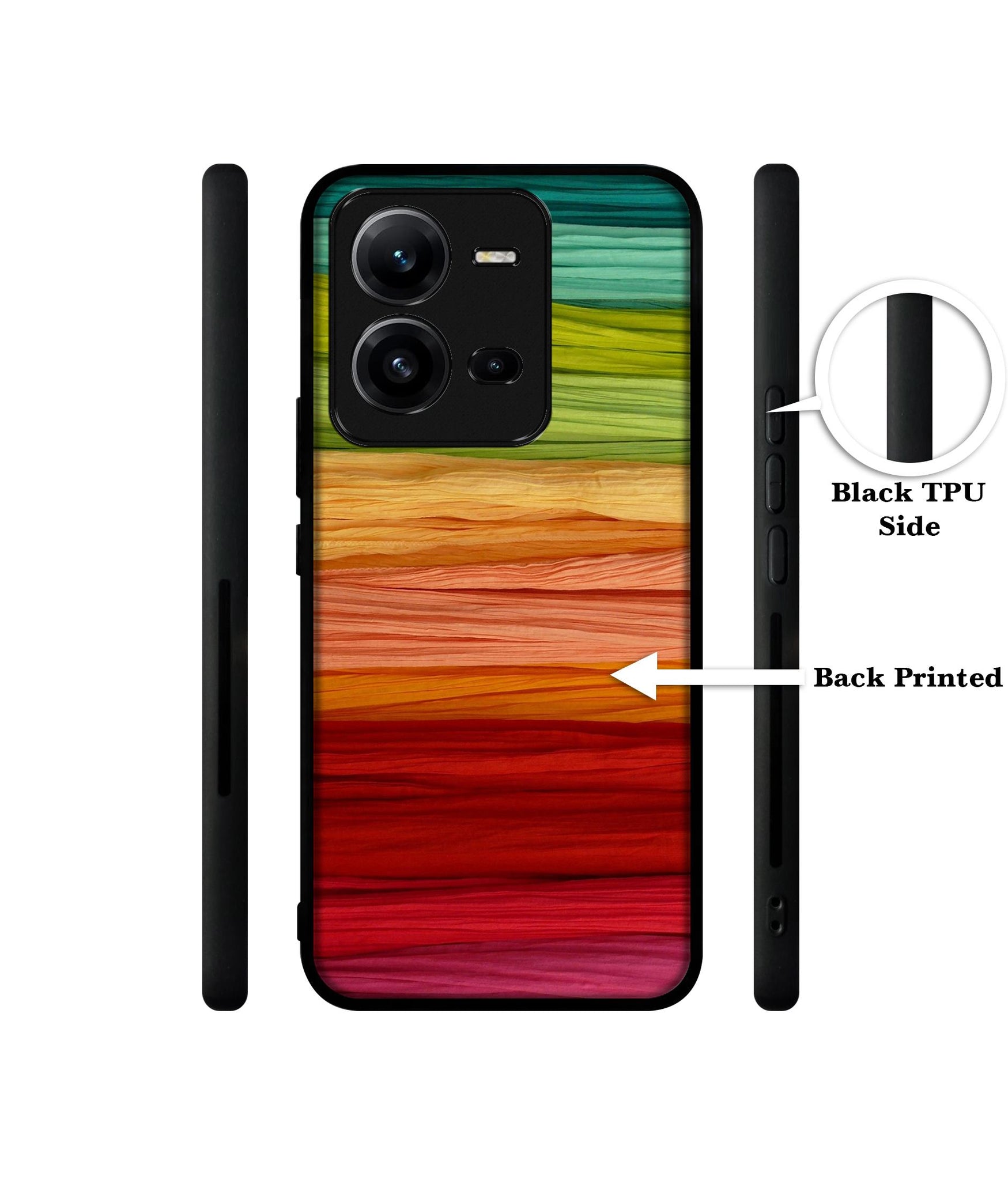 Colorful Thread Designer 2D Printed Back Case Cover for Vivo V25 5G