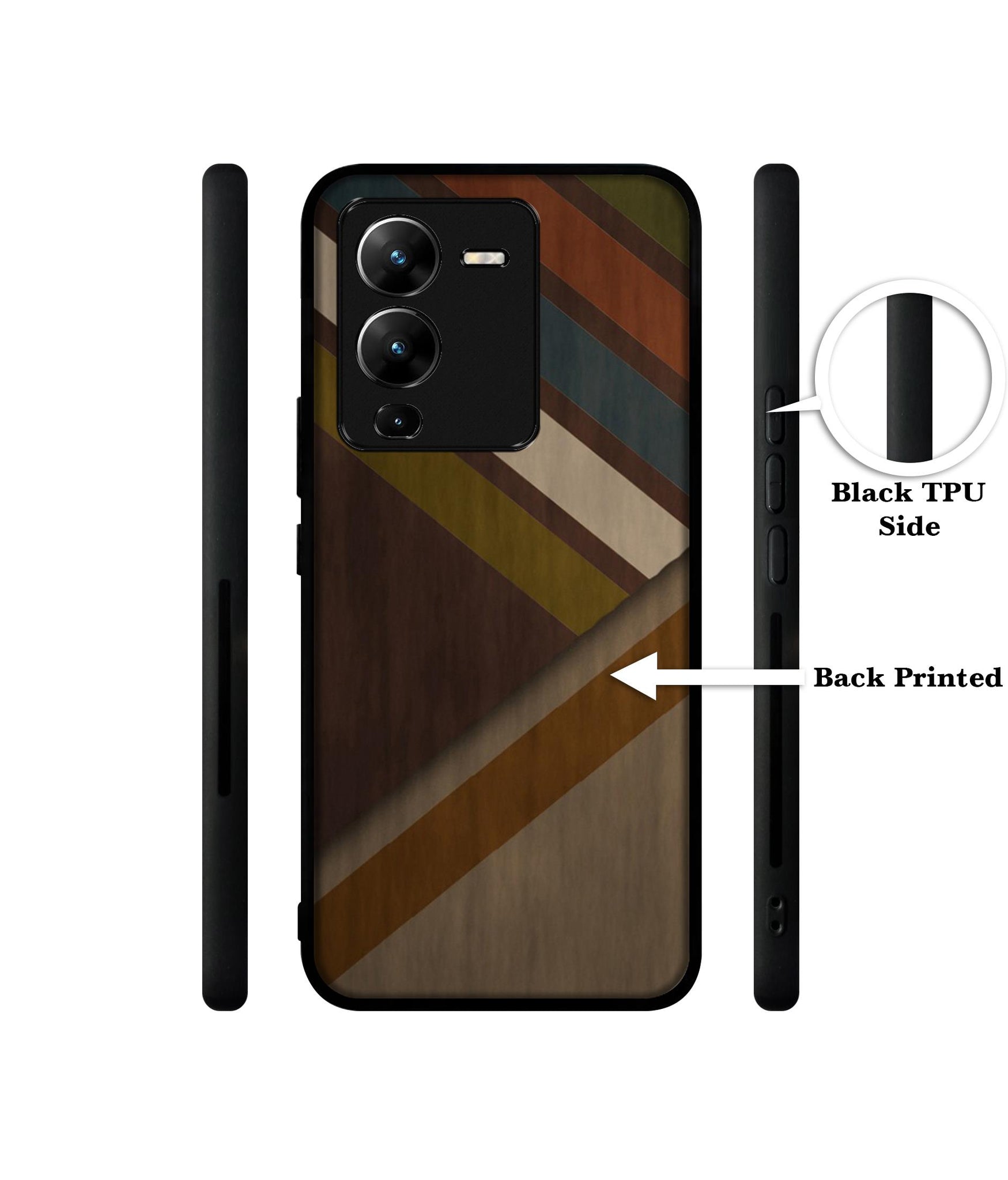 Colorful Wooden Pattern Designer 2D Printed Back Case Cover for Vivo V25 Pro 5G