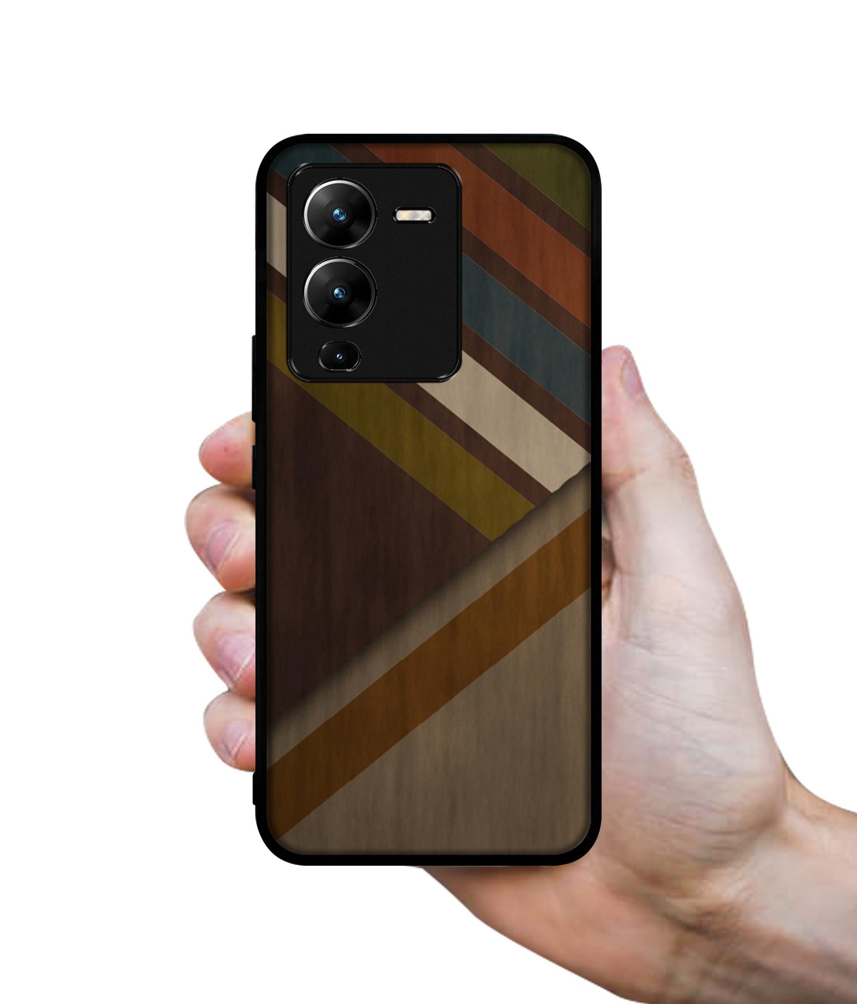 Colorful Wooden Pattern Designer 2D Printed Back Case Cover for Vivo V25 Pro 5G