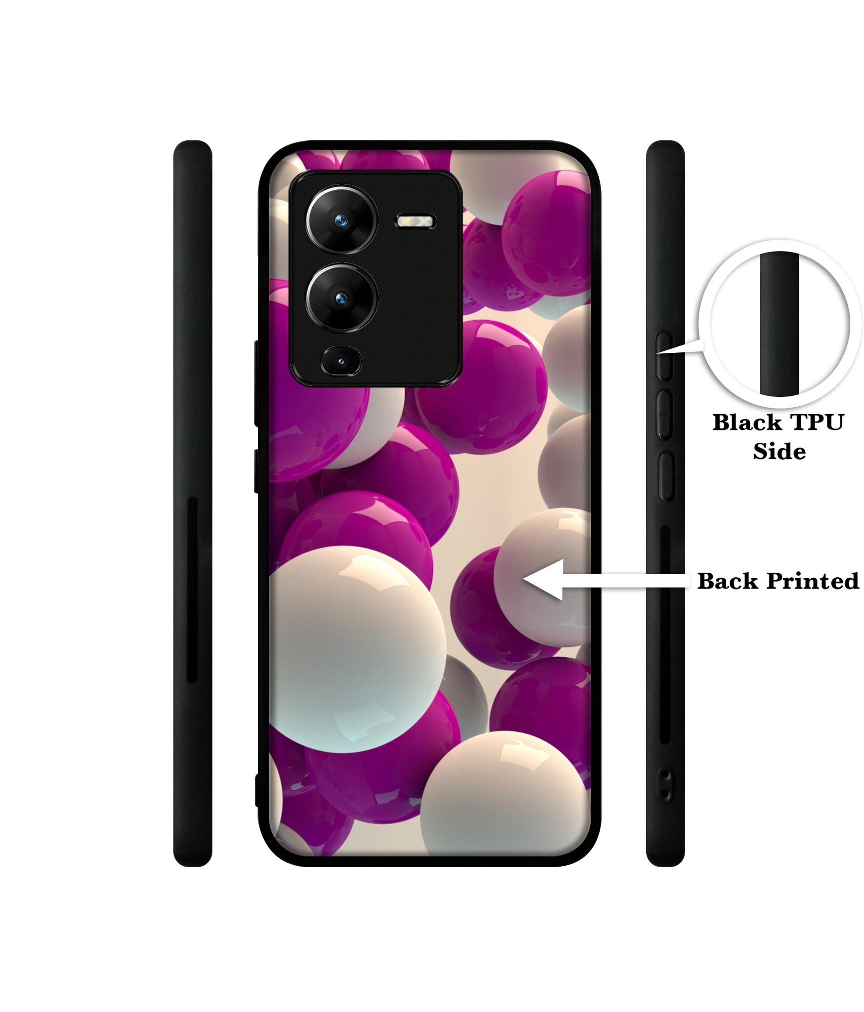 3D Balloons Designer 2D Printed Back Case Cover for Vivo V25 Pro 5G