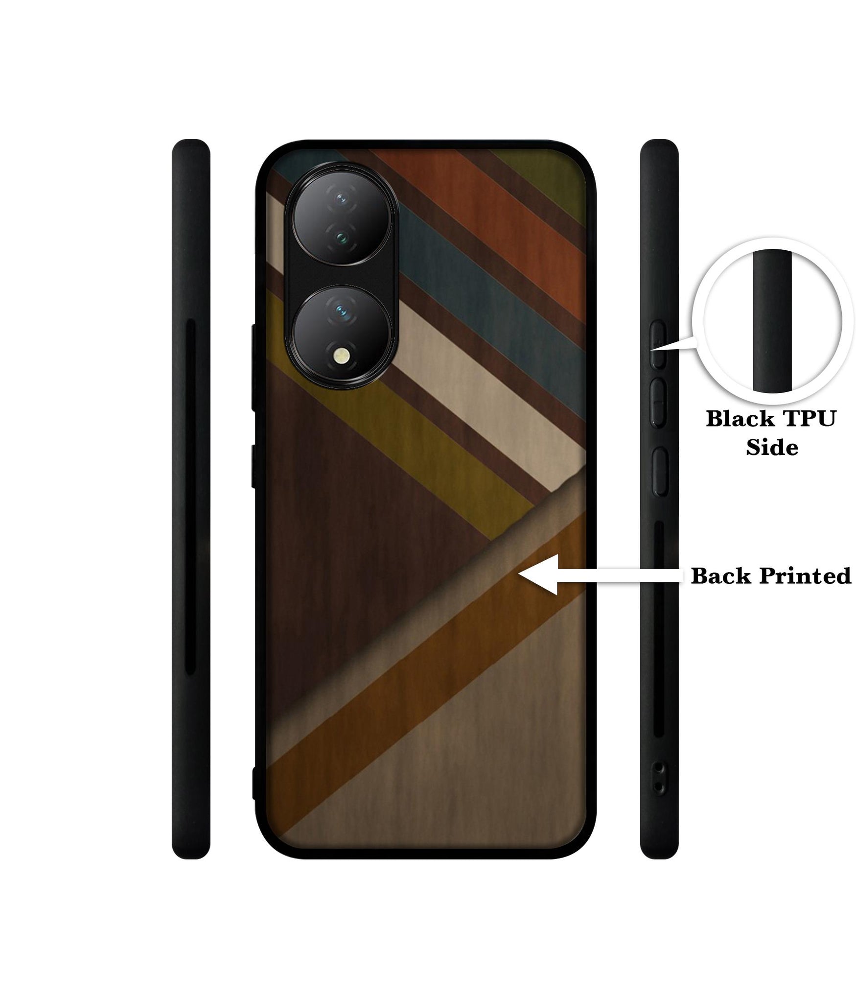 Colorful Wooden Pattern Designer 2D Printed Back Case Cover for Vivo Y100 5G / T2 5G