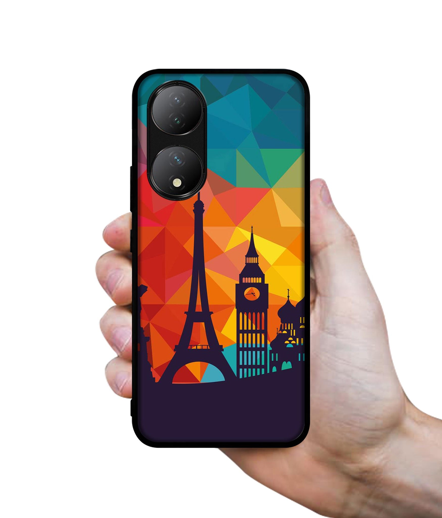 Colored Paris Designer 2D Printed Back Case Cover for Vivo Y100 5G / T2 5G