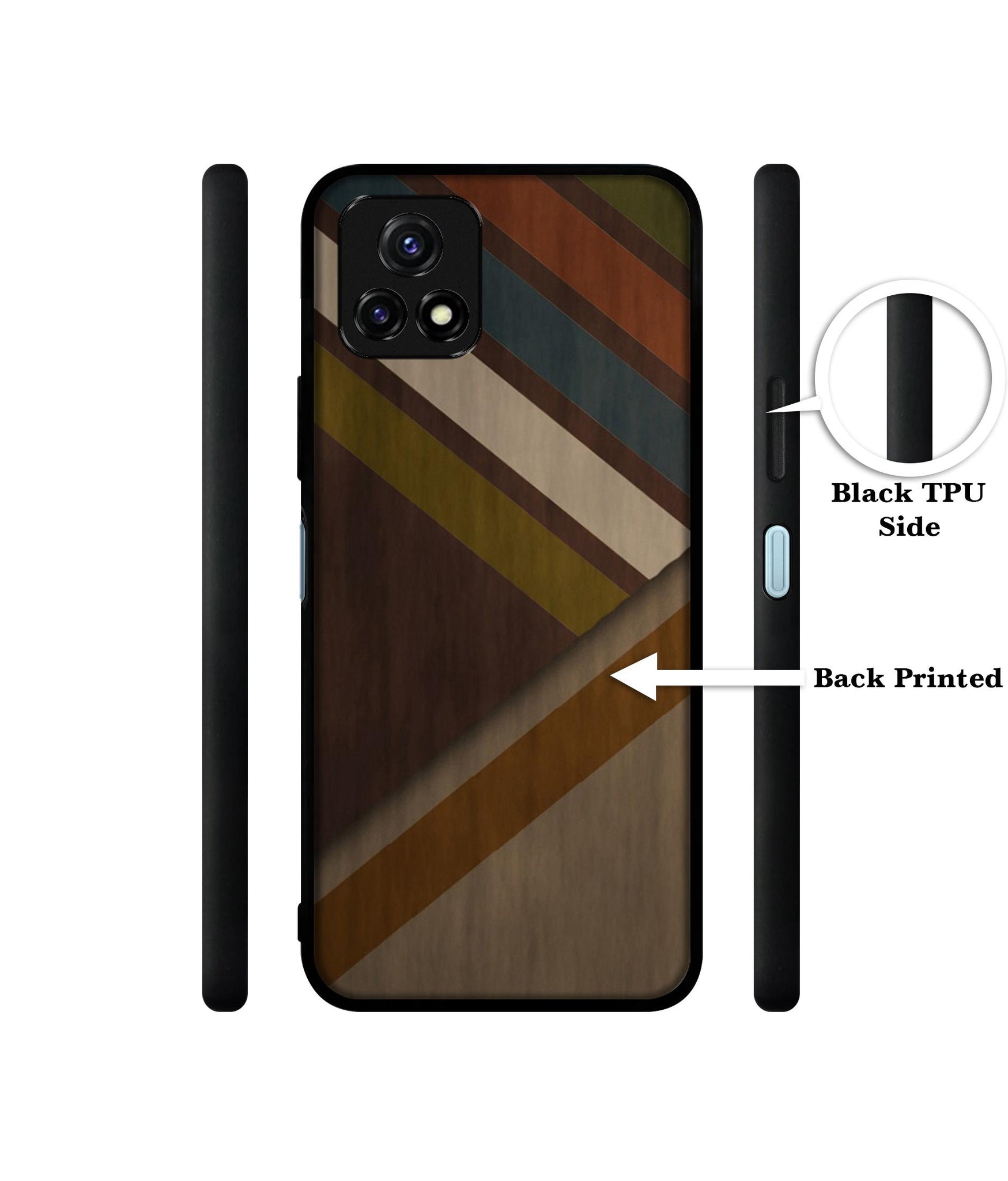 Colorful Wooden Pattern Designer 2D Printed Back Case Cover for Vivo Y72 5G / Y31s 5G / Y52s 5G