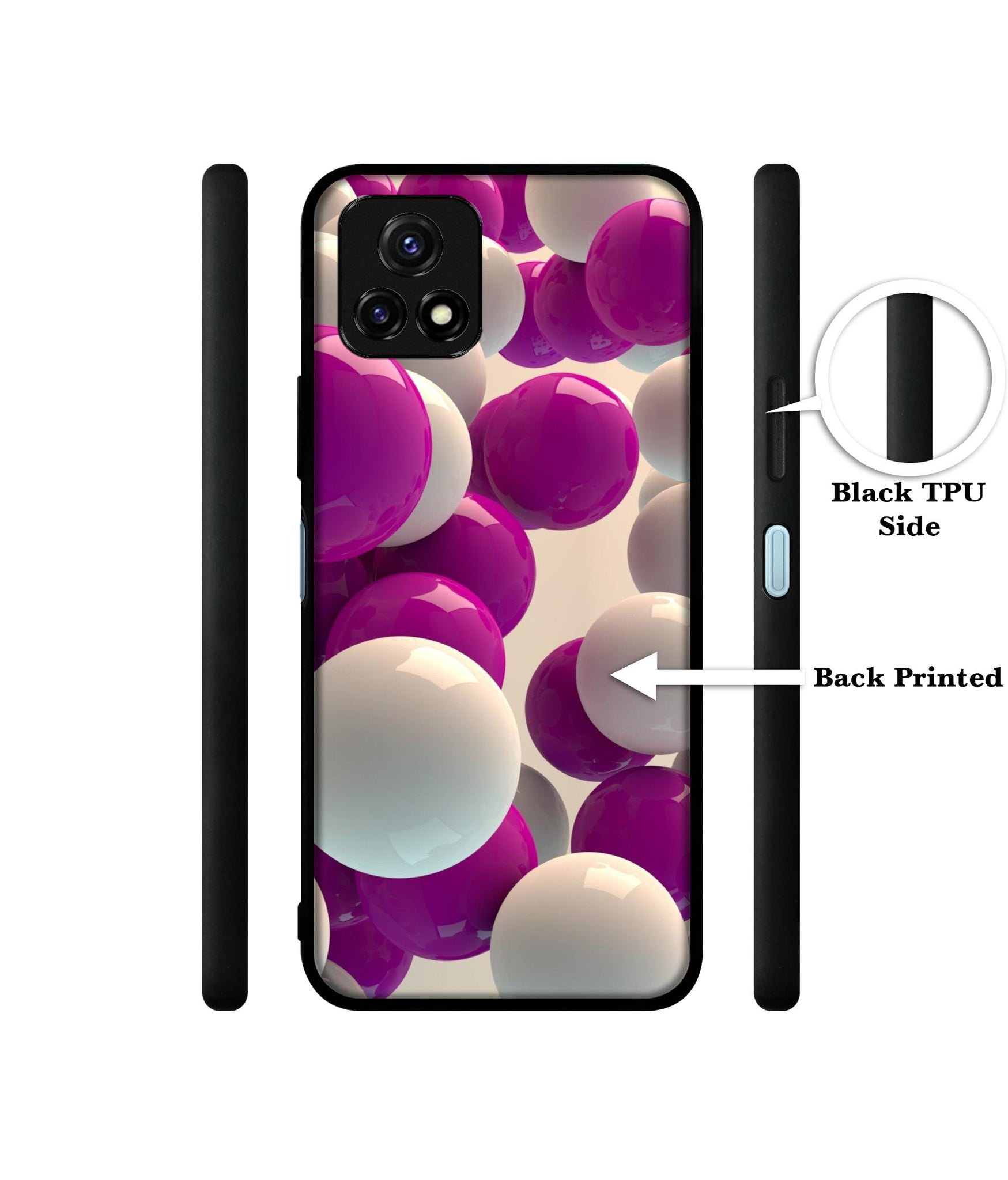 3D Balloons Designer 2D Printed Back Case Cover for Vivo Y72 5G / Y31s 5G / Y52s 5G