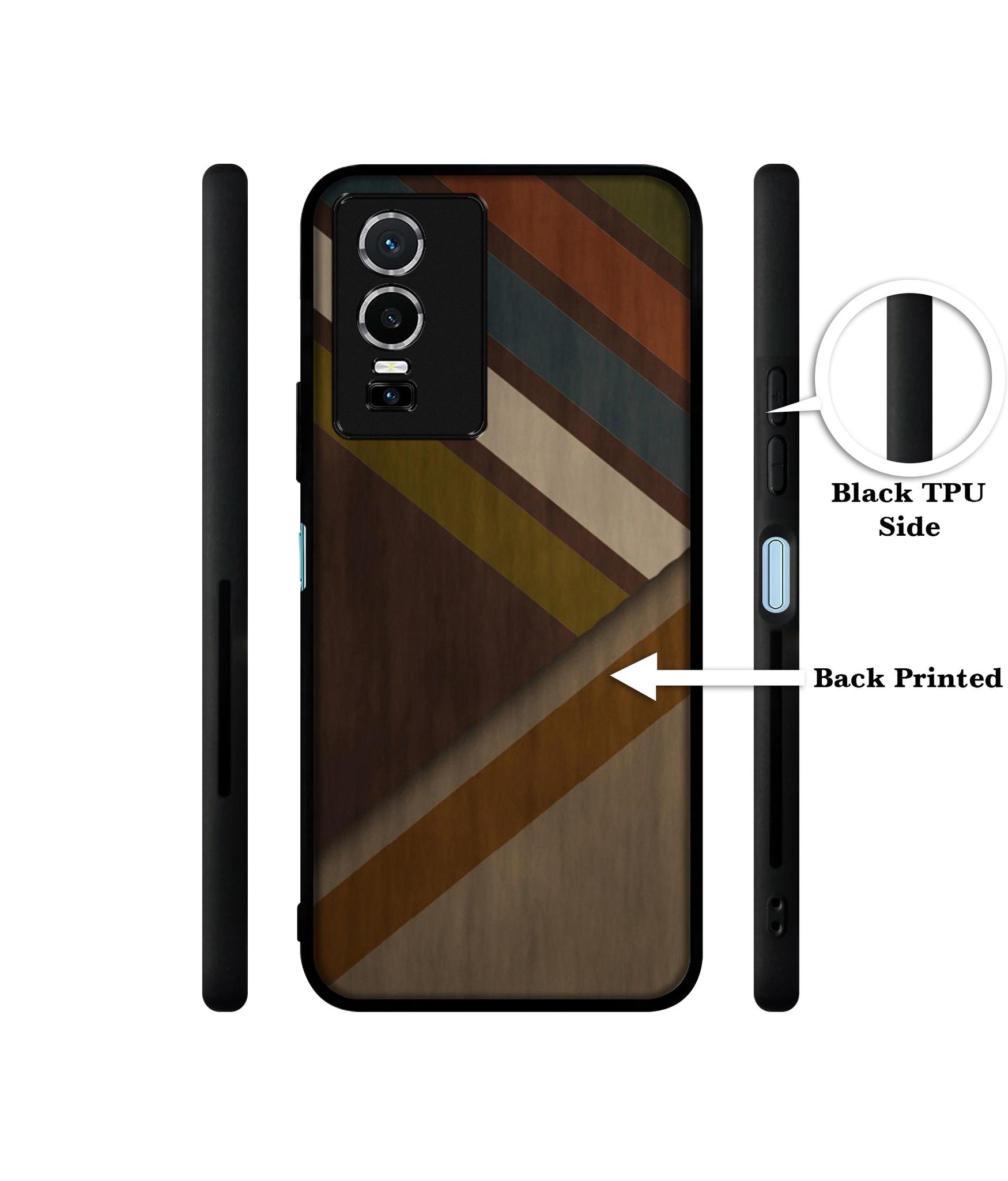 Colorful Wooden Pattern Designer 2D Printed Back Case Cover for Vivo Y76 5G