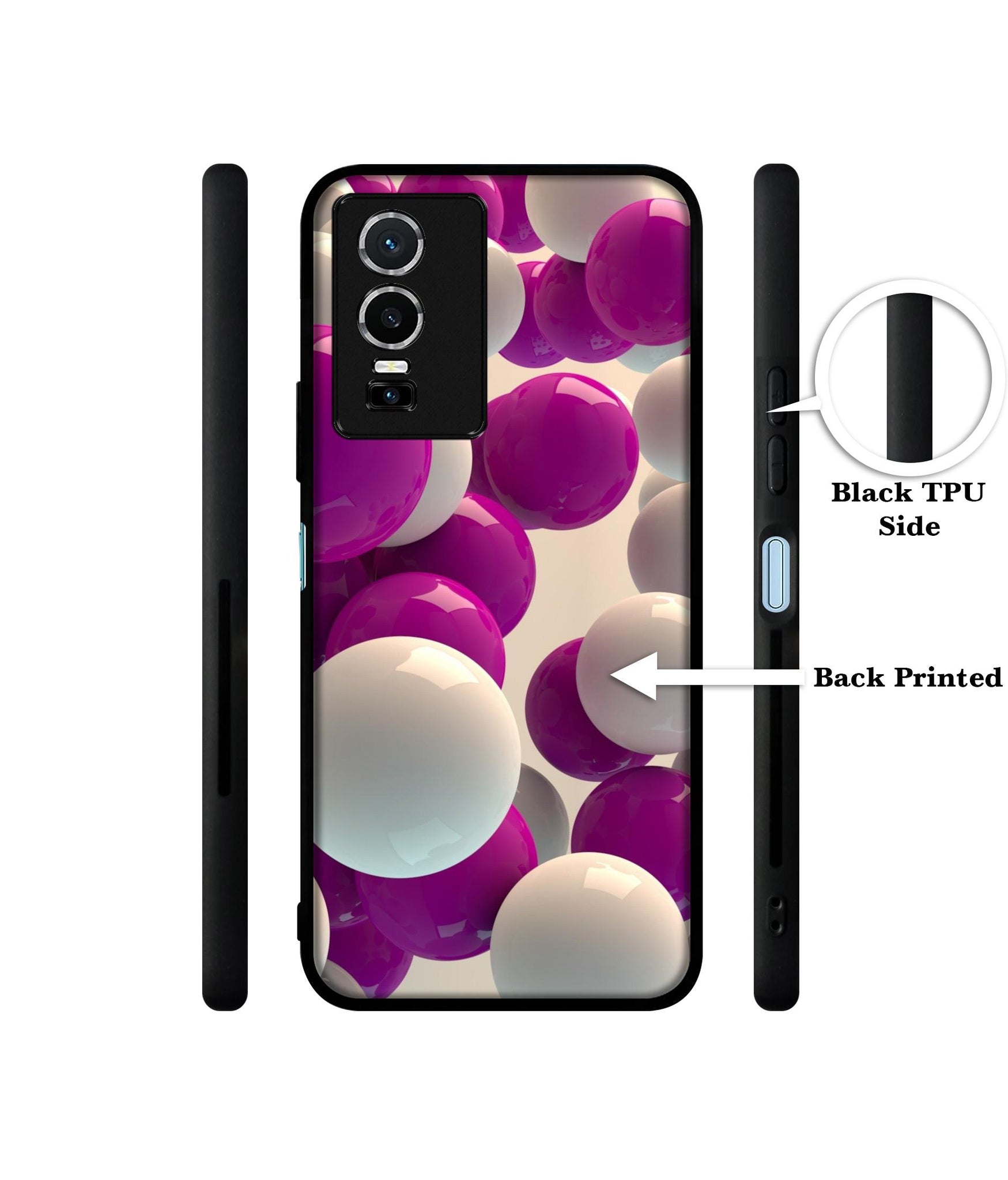 3D Balloons Designer 2D Printed Back Case Cover for Vivo Y76 5G