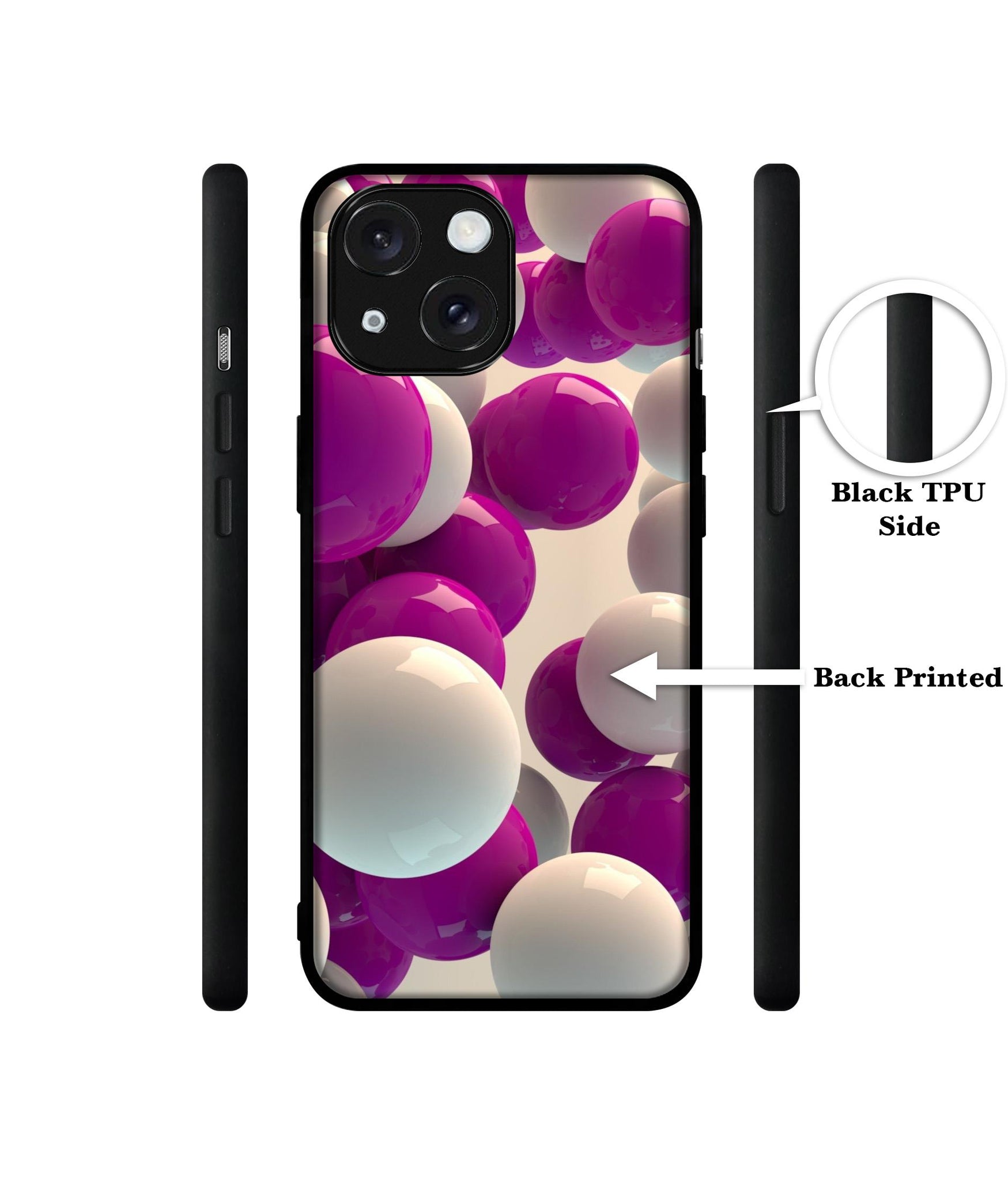 3D Balloons Designer 2D Printed Back Case Cover for Apple iPhone 15