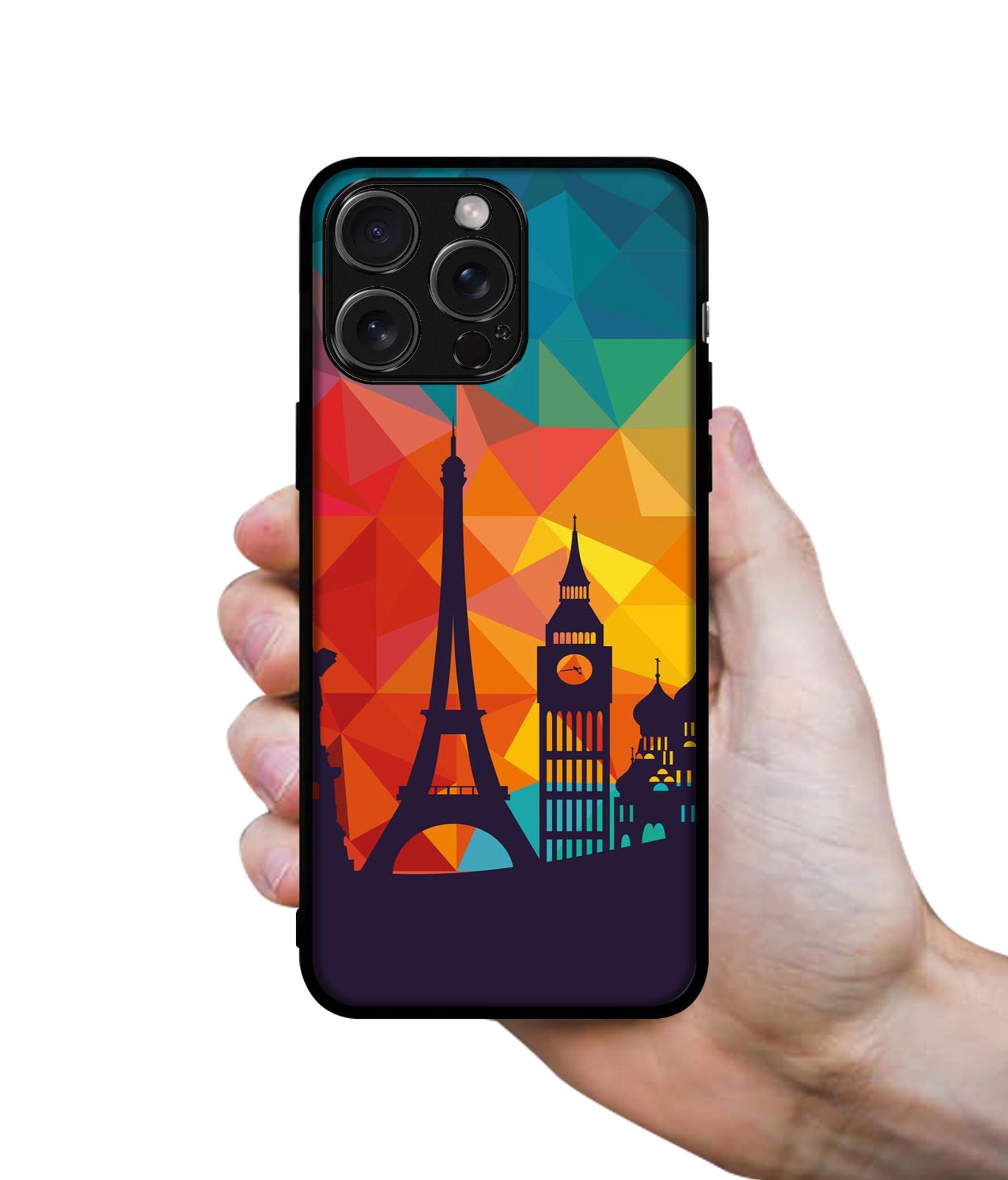 Colored Paris Designer 2D Printed Back Case Cover for Apple iPhone 15 Pro Max