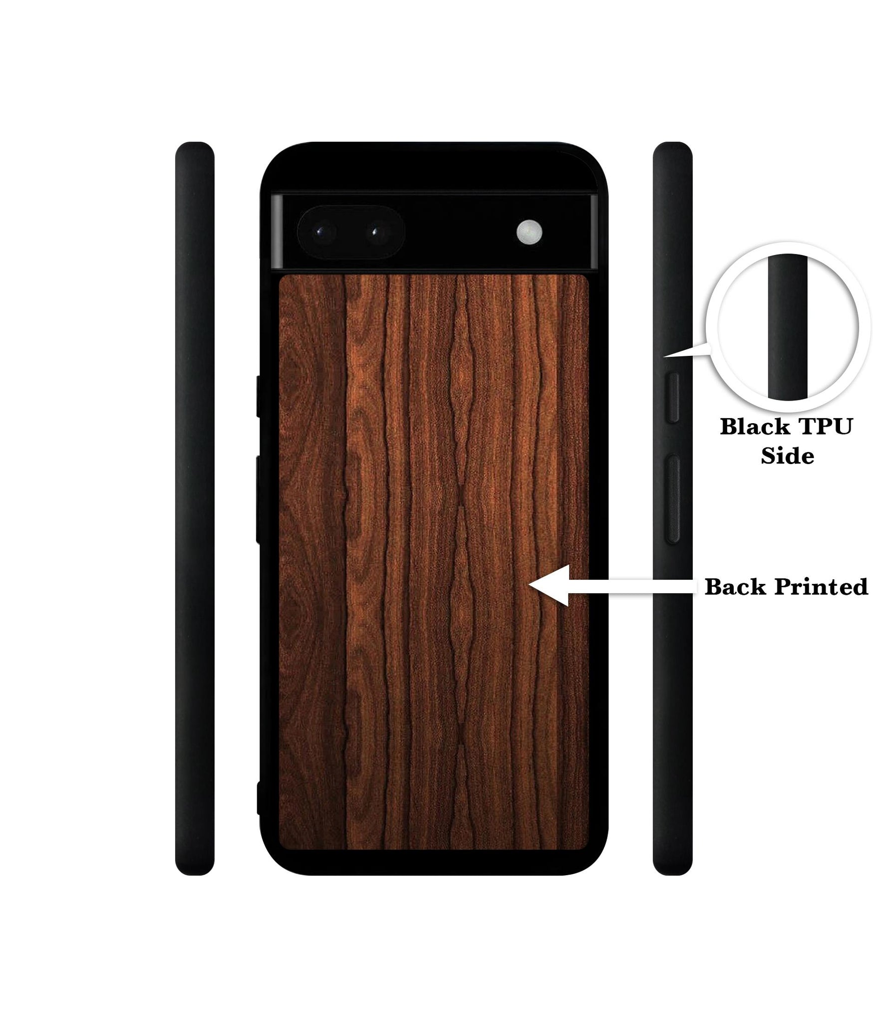 Brown Wooden Texture Designer 2D Printed Back Case Cover for Google Pixel 6a 5G