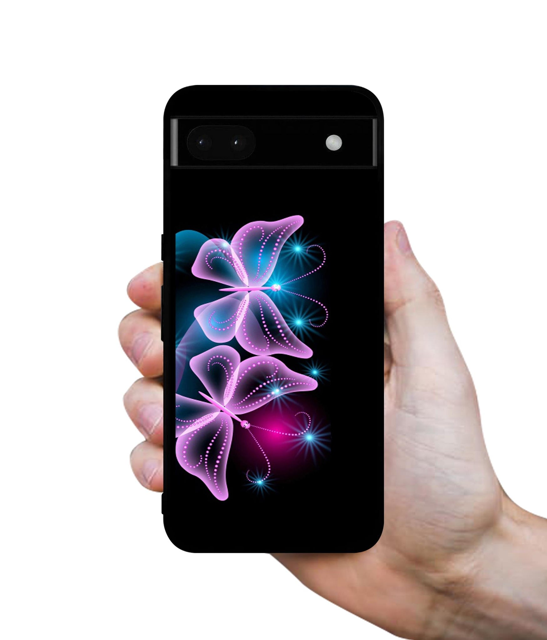 Butterflies Neon Light Designer 2D Printed Back Case Cover for Google Pixel 6a 5G