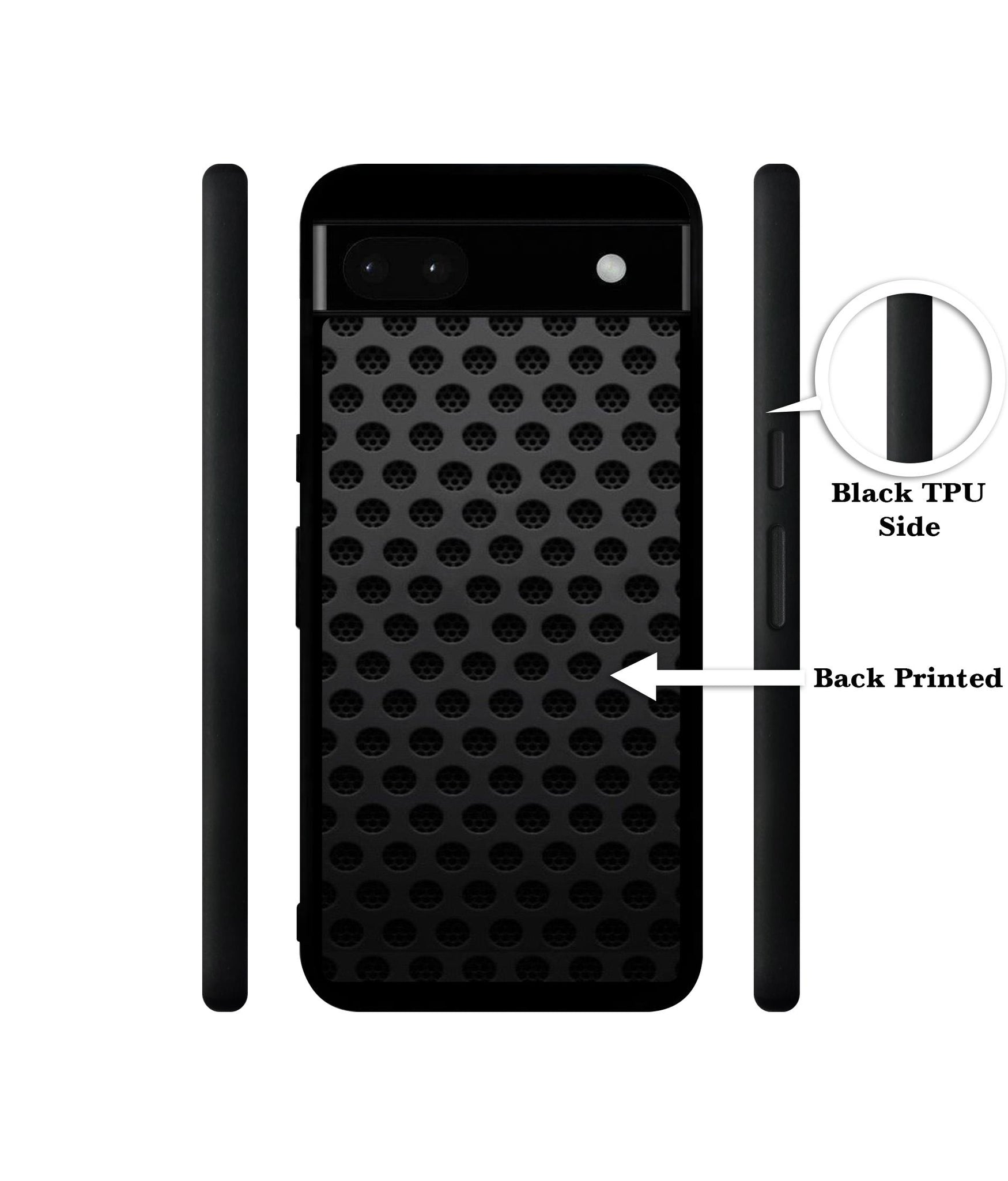Black Circle Designer 2D Printed Back Case Cover for Google Pixel 6a 5G