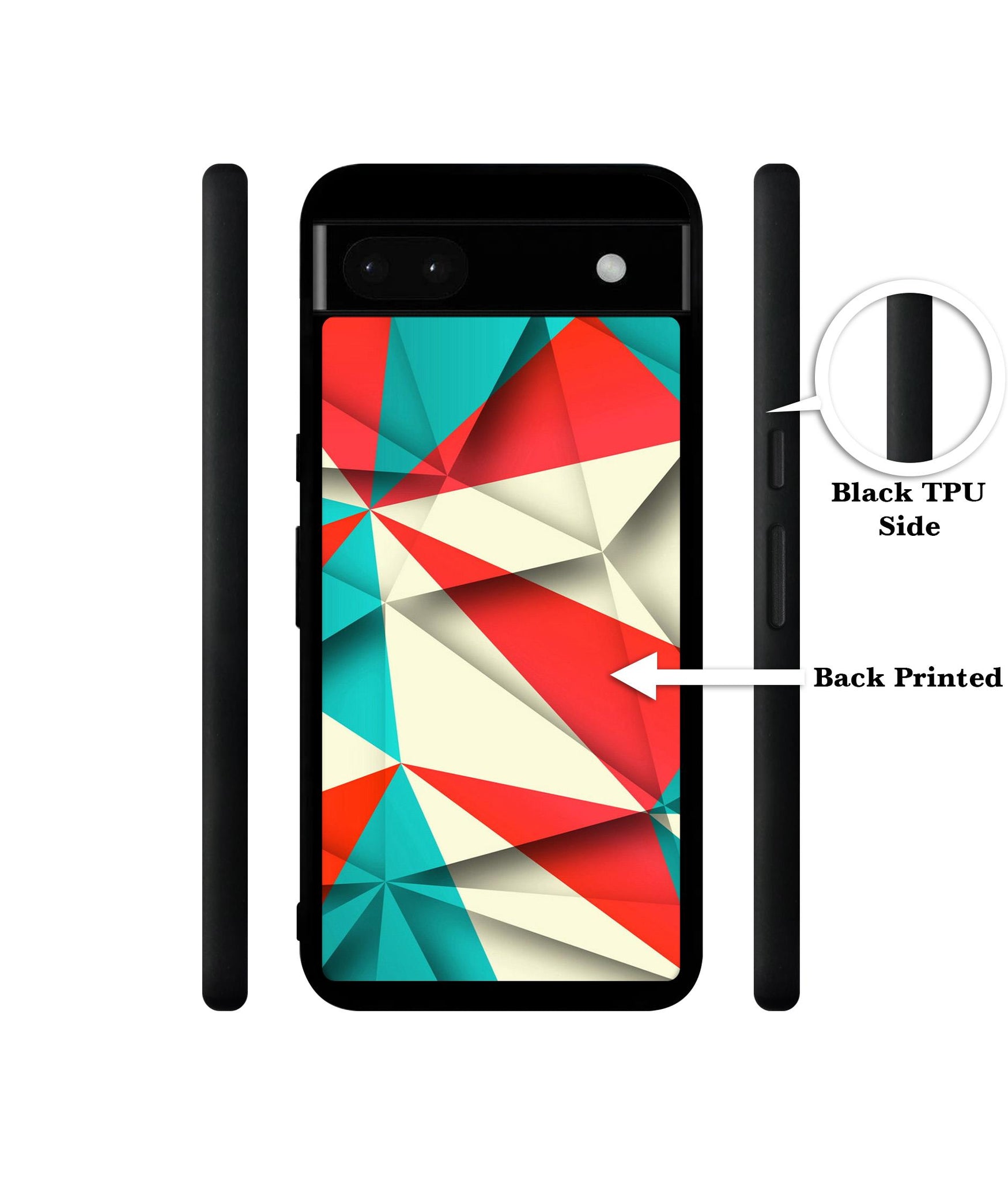 Red Blue White Pattern Designer 2D Printed Back Case Cover for Google Pixel 6a 5G
