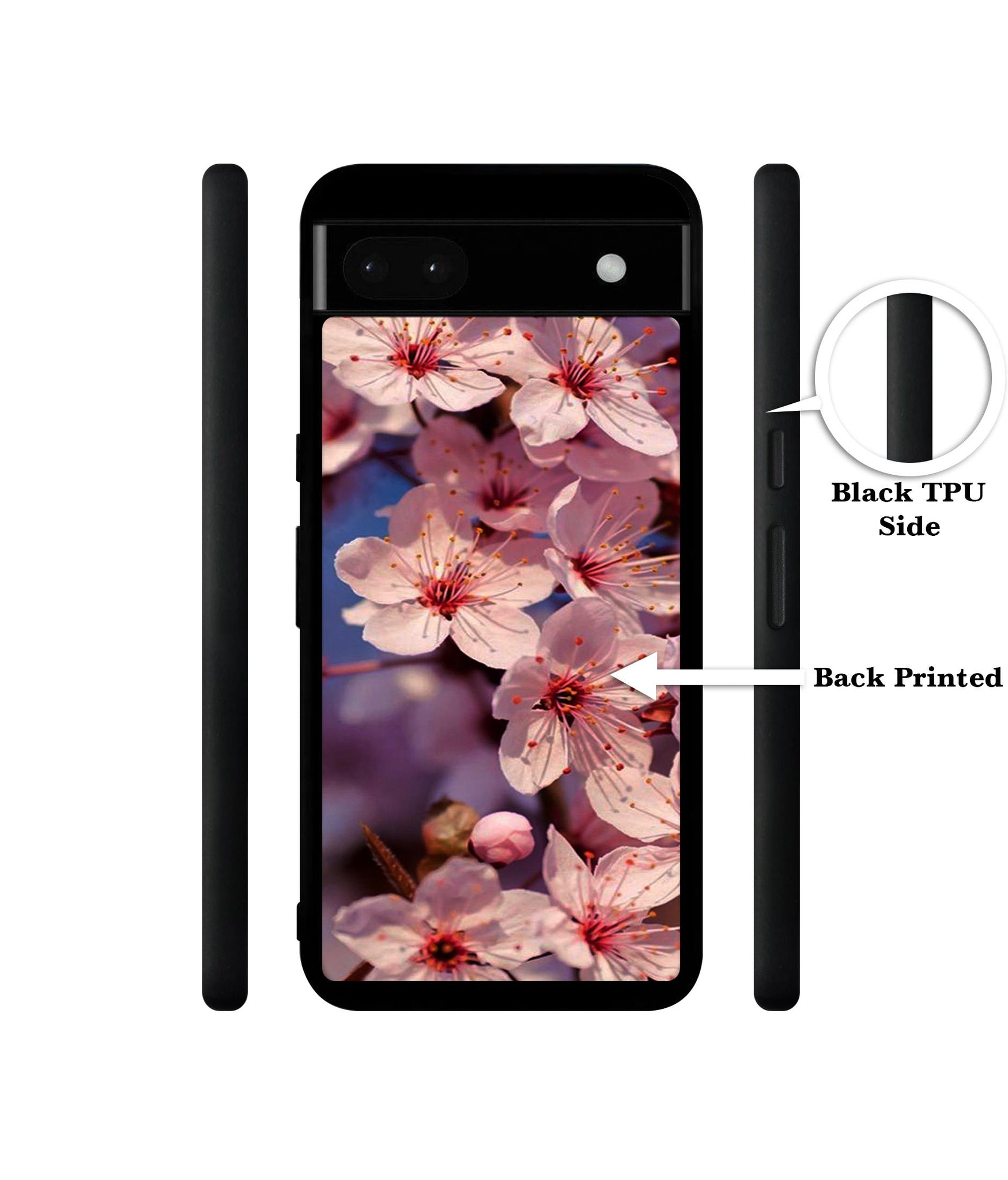 Pink Flowers Pattern Designer 2D Printed Back Case Cover for Google Pixel 6a 5G
